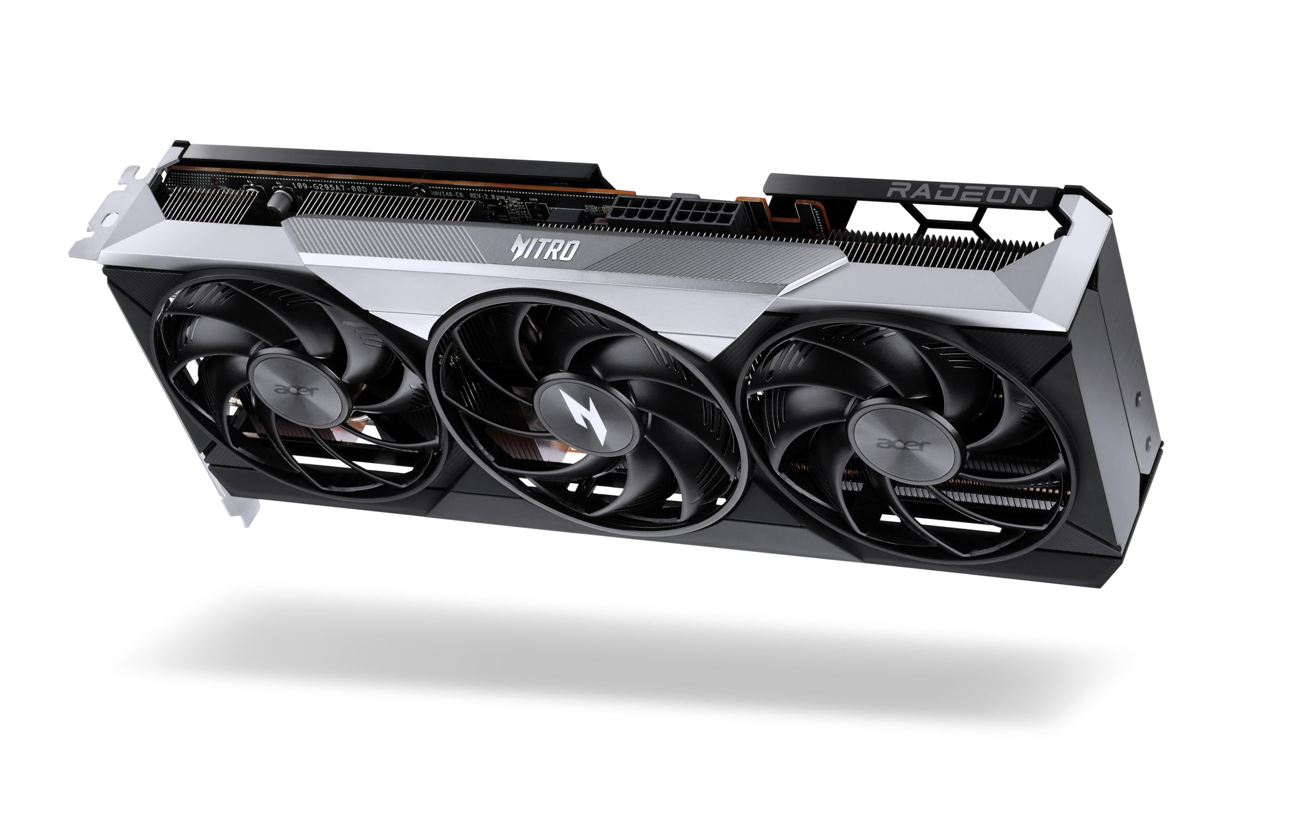 Acer Nitro Radeon RX 9070 OC - AMD Grafikkarte (16 GDDR6, 256 Bit, PCIe 5.0 x16, 1x HDMI 2.1a 3X DP 2.1) 3X Nitro FrostBlade, 2x8 pin, Slot Space: 2.5