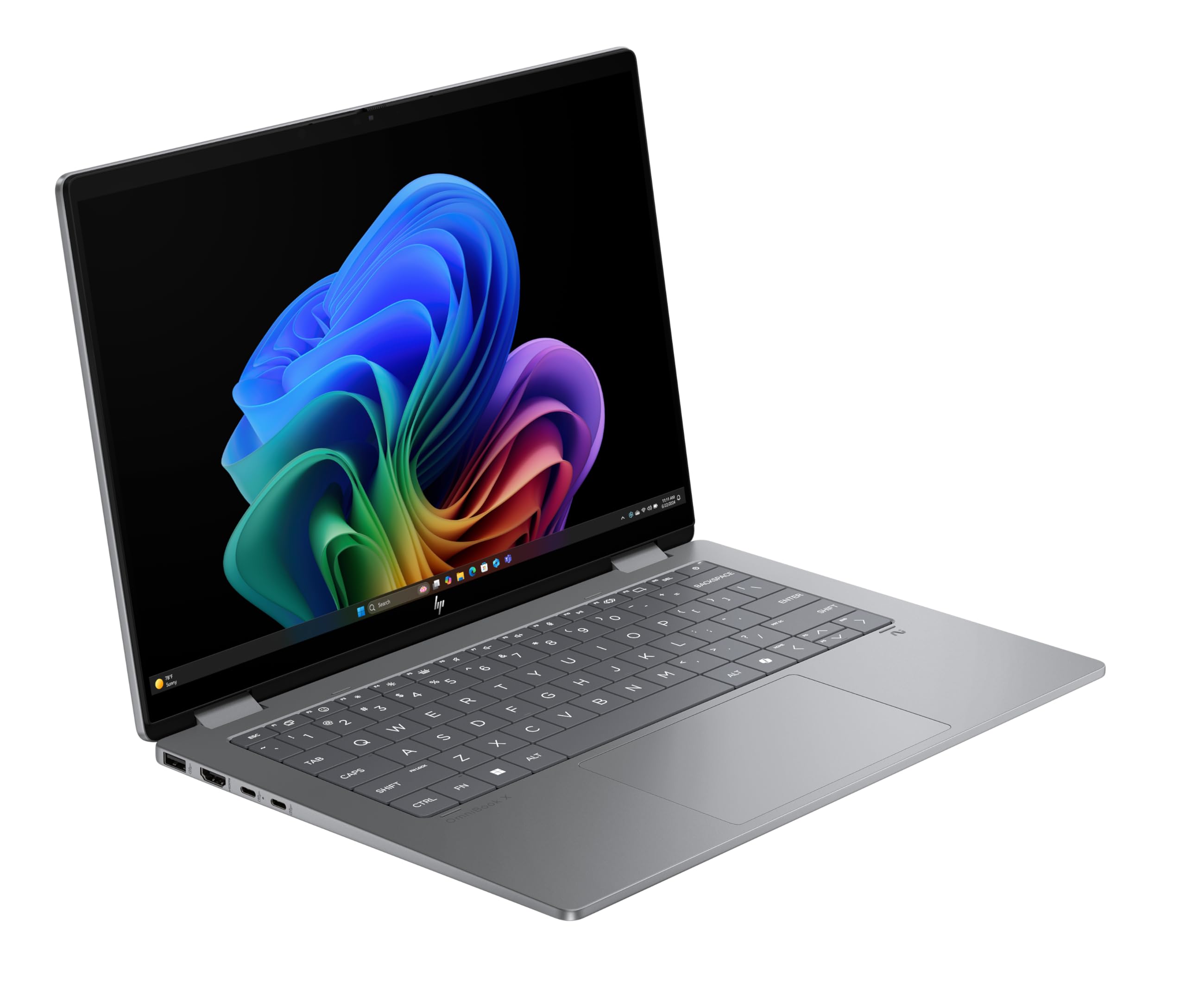 HP OmniBook X Flip 2-in-1 Laptop 14" 2K Touchscreen AMD Ryzen AI 7 16GB RAM 512GB Win11 Silber
