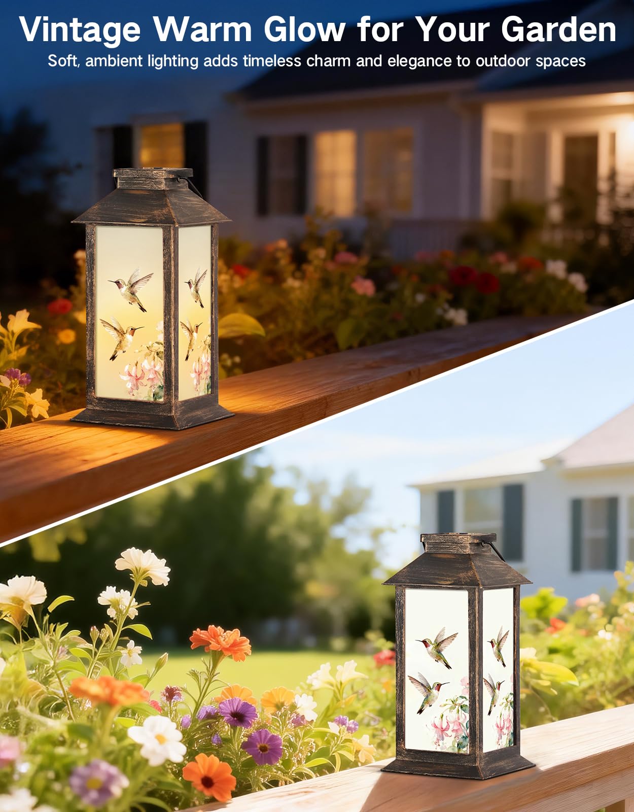 Lanterne Solaire Extérieure Étanche, Lampe Suspendue LED Colibri, Décoration Jardin en Plastique pour Cour, Terrasse, Pelouse, Chemin, Cadeau pour Femmes, Maman, Grand-Mère