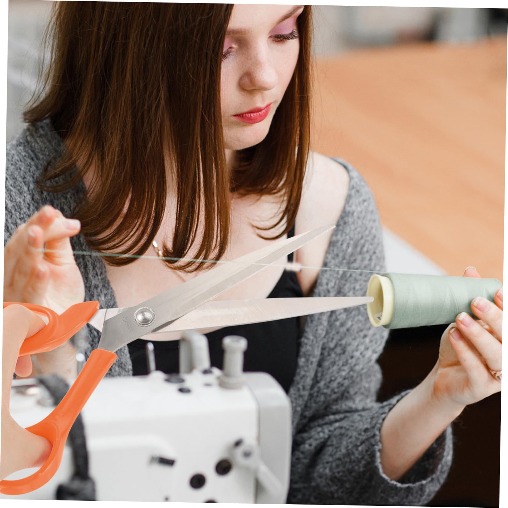 TEHAUX 4pièces Ciseaux De Tailleur Réutilisables Manganèse Pour Couture Outil De Découpe Pour Et Avec Poignée Ergonomique Couleur Orange