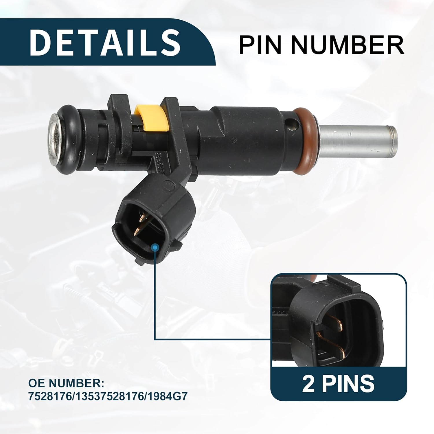 No.13537528176 Fuel Injector 6 Holes Disc for Mini Cooper Base 1.6L without Turbo 2007-2015 for Mini Cooper Clubman Base 1.6L 2008-2014 4 Pcs