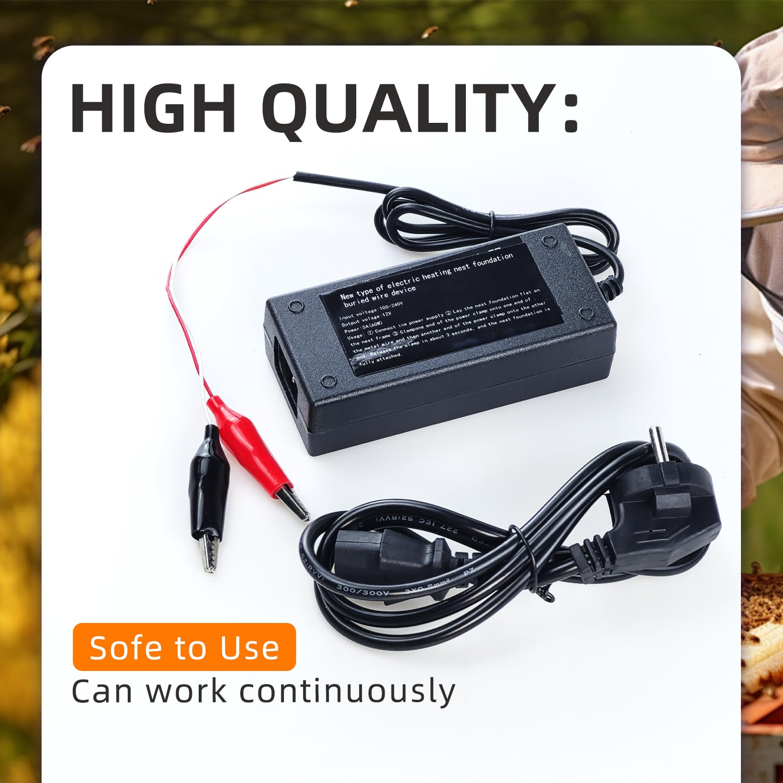 Imkereibedarf Elektrisches Einbetter, Heizgerät Bienenstock Installer Ausrüstung Imkerei Werkzeug EU 100-240V, Beehive Frames Embedder Wire Embedder für Imkereiausrüstung Beekeeping Tools