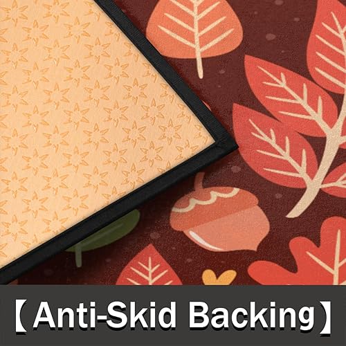 Miniatura 3 de Fall Autumn Maple Acorns Half Round Doormat Washable Semi Circle Area Rug Non Slip Absorbent Half Moon Rugs for Indoor Outdoor Kitchen Bathroom