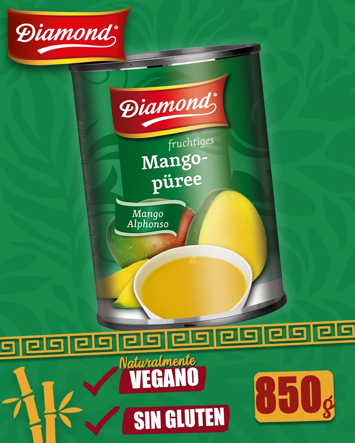Puré de mango Alphonso 850 g conserva de fruta en lata
