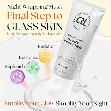 Clinical Resolution PDRN Collagen Night Wrapping Mask, All-In-One Nourish, Revitalize, Radiance for Youthful Glowing Skin Overnight Peel Off Face Mask Korean Skin Care Lab, 3.38 fl.oz 100ml