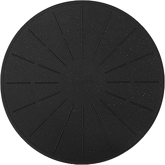 Lazy K Induction Cooktop Mat - Silicone Fiberglass Scratch Protector - for Magnetic Stove - Non Slip Pads to Prevent Pots from Sliding During Cooking_ Black (9.4inches)