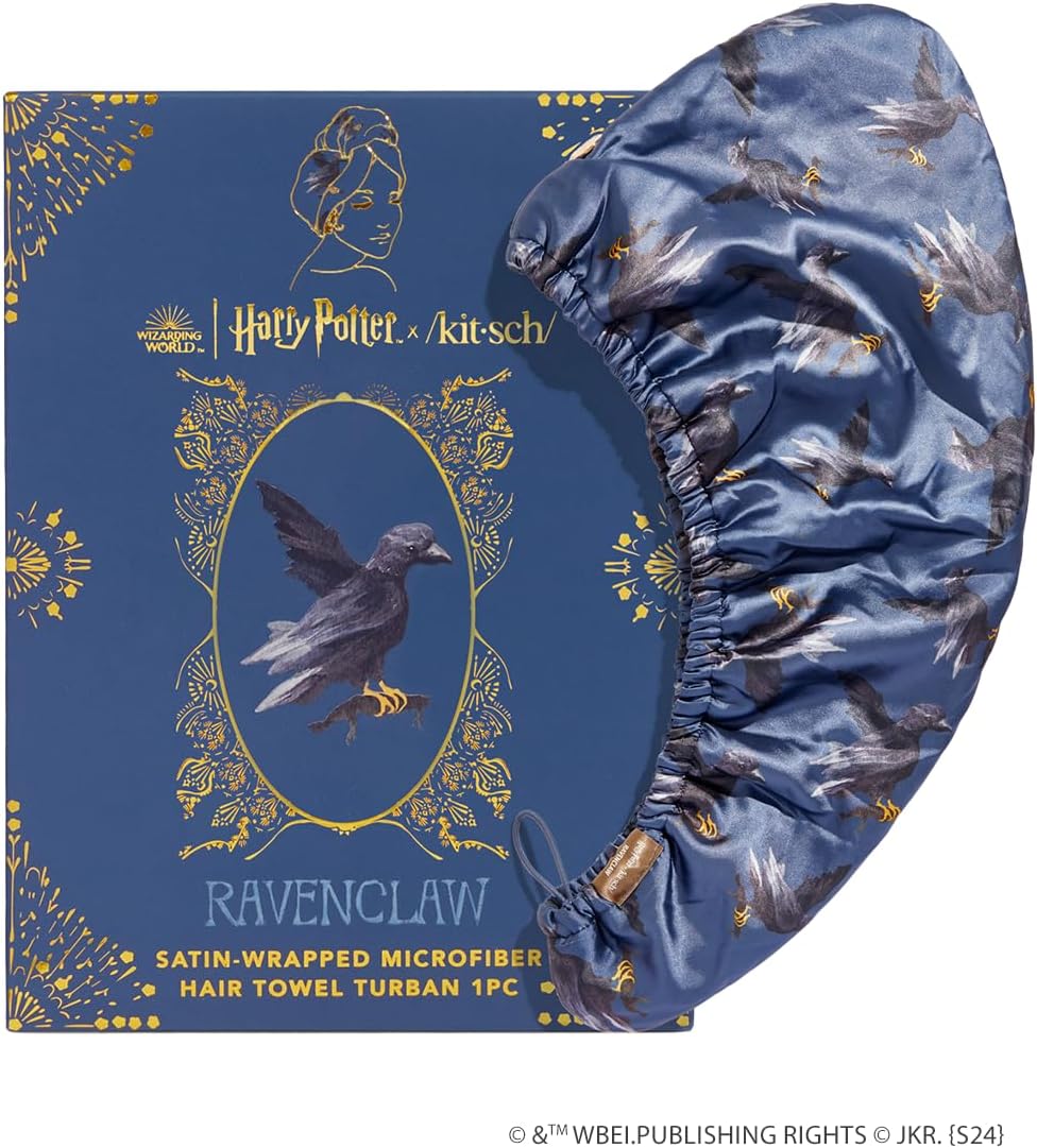 Kitsch Harry Potter x Satin Microfiber Hair Towel Wrap for Women - Super Absorbent, Quick Dry, Anti-Frizz, for Long & Short Hairs, Turbans for Women, Hair Wrap - Hufflepuff - Ravenclaw - Image 9