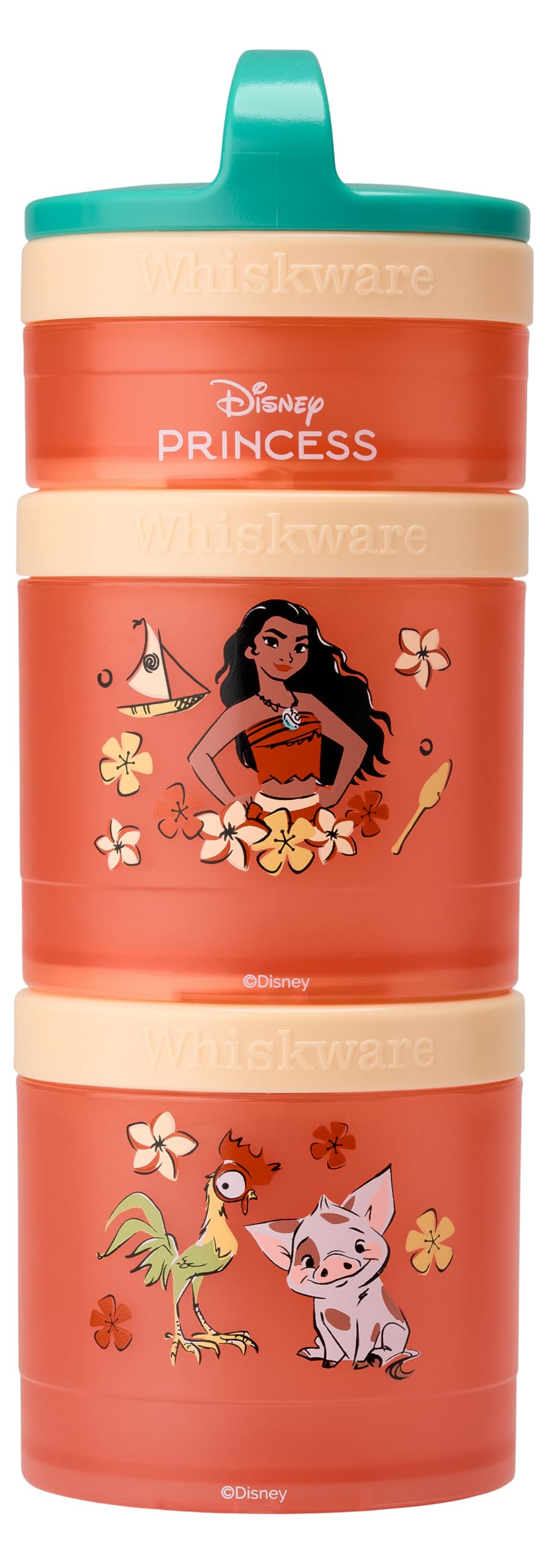 Photo 1 of (Moana) DiSNEY PRINCESS Whiskware Stackable Snack Pack - 3 Jar + Handle - Blue/Orange/Pink