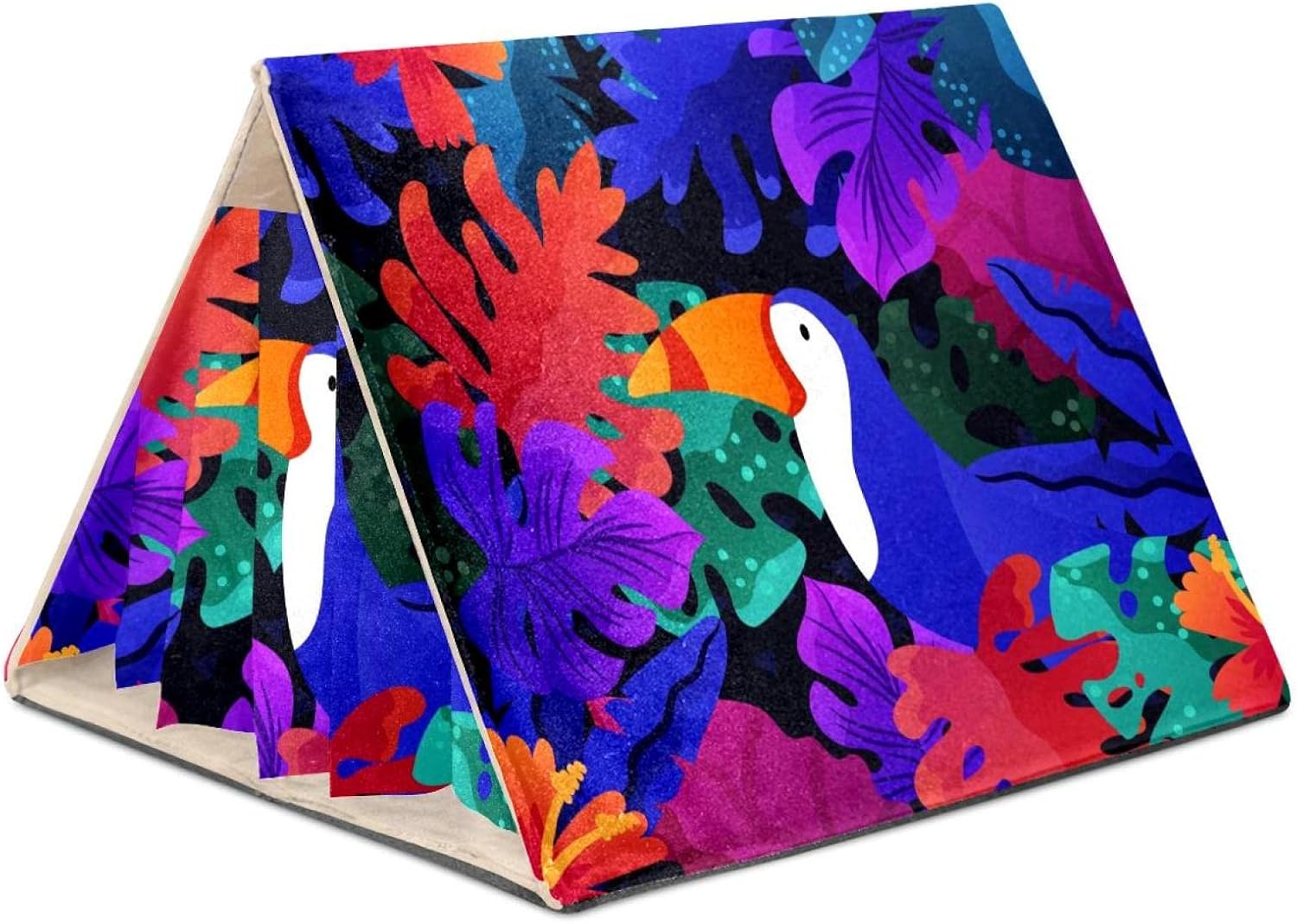Daborge Cama tropical de hoja morada de cobayas cueva acogedora casa de hámster escondite para hurón chinchilla invierno nido hámster accesorios