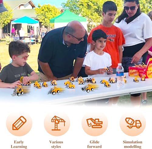 Miniatura 4 de 24 mini vehículos de construcción, vehículos de ingeniería de tracción hacia atrás, pequeños juguetes de construcción para recuerdos de fiesta de