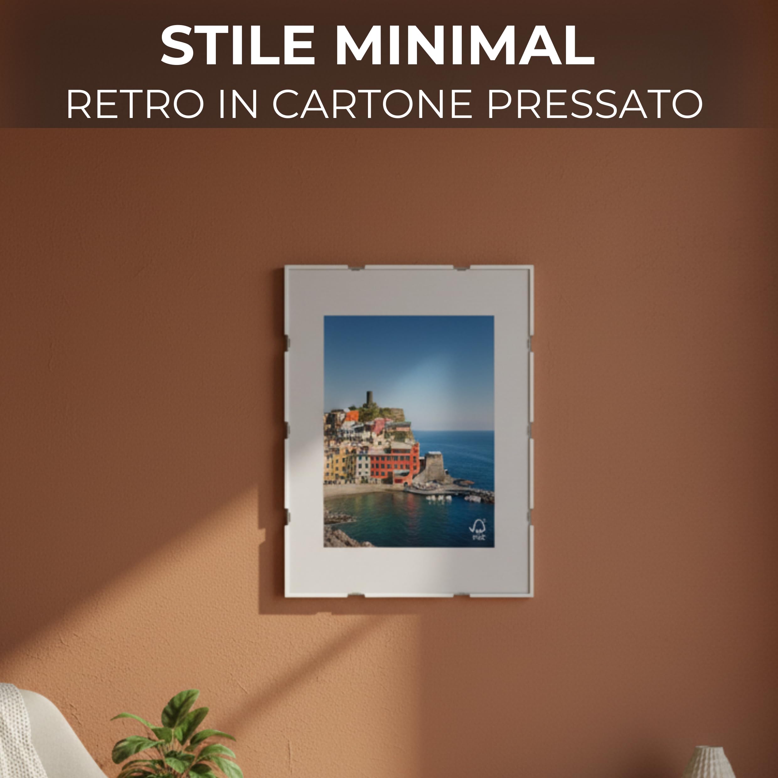 EffeDecor Cornice a Giorno Supporto in Cartone Pressato Frontale in Crilex Trasparente Ideale per Foto,Puzzle,Documenti,Diplomi, Stampe artistiche, Poster, Quadri moderni A4 (60x80 cm)