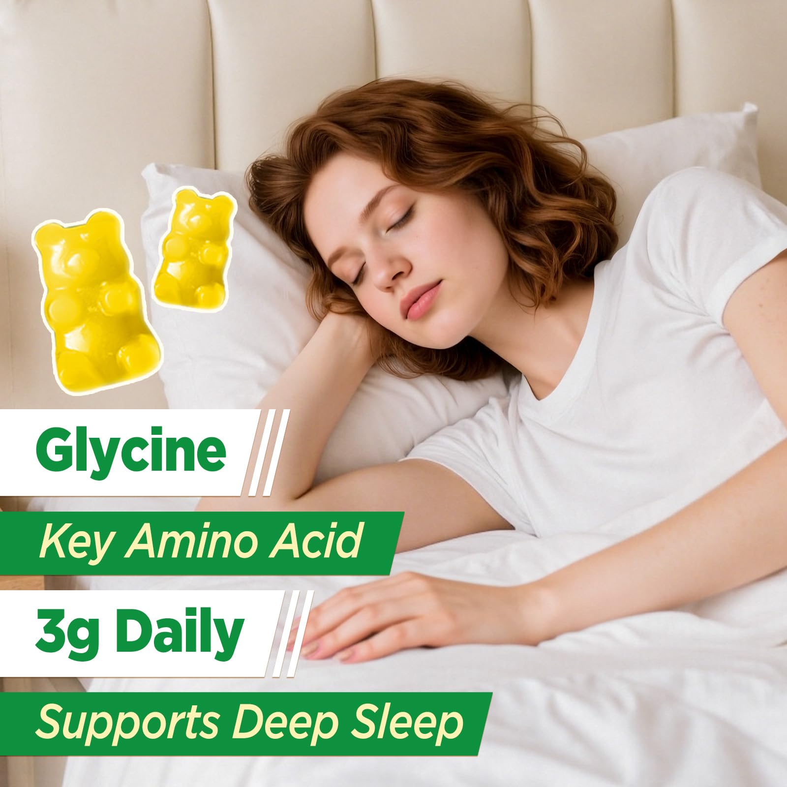 Glycine Gummies, Glycine 3g with Alanine 1000mg for Sleep Muscle Relaxation — Amazon image 3