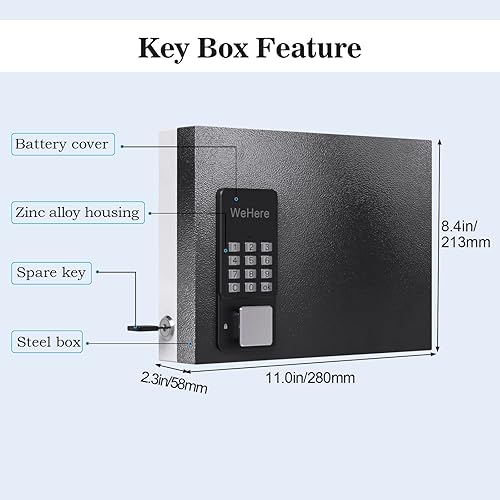 Miniatura 4 de DiDiHere Organizador de gabinete de 16 llaves, caja de bloqueo de llaves, caja de seguridad segura para llaves, para valets, hoteles, llaves de