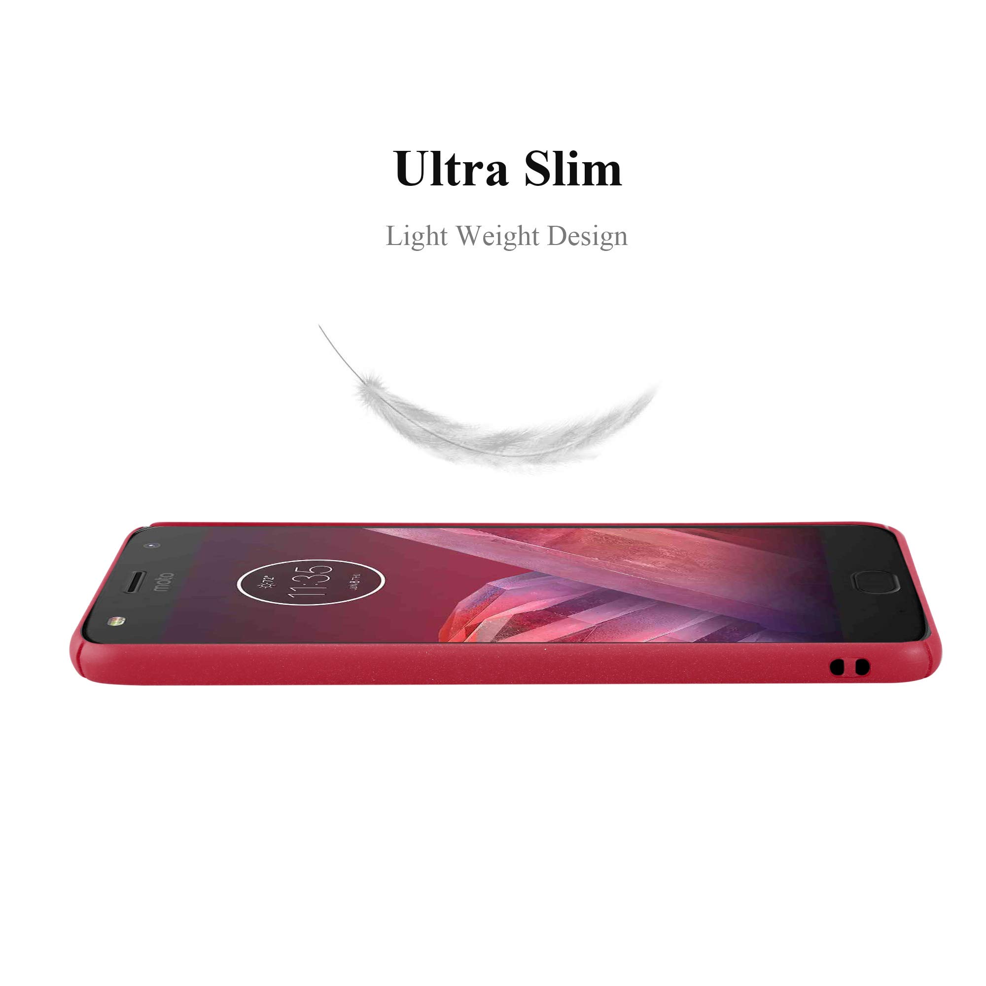 Cadorabo Custodia Rigida Per Motorola Moto Z2 Play: Cover Sottile Frosty In Plastica, Bordo Protettivo, Colore Rosso - 2