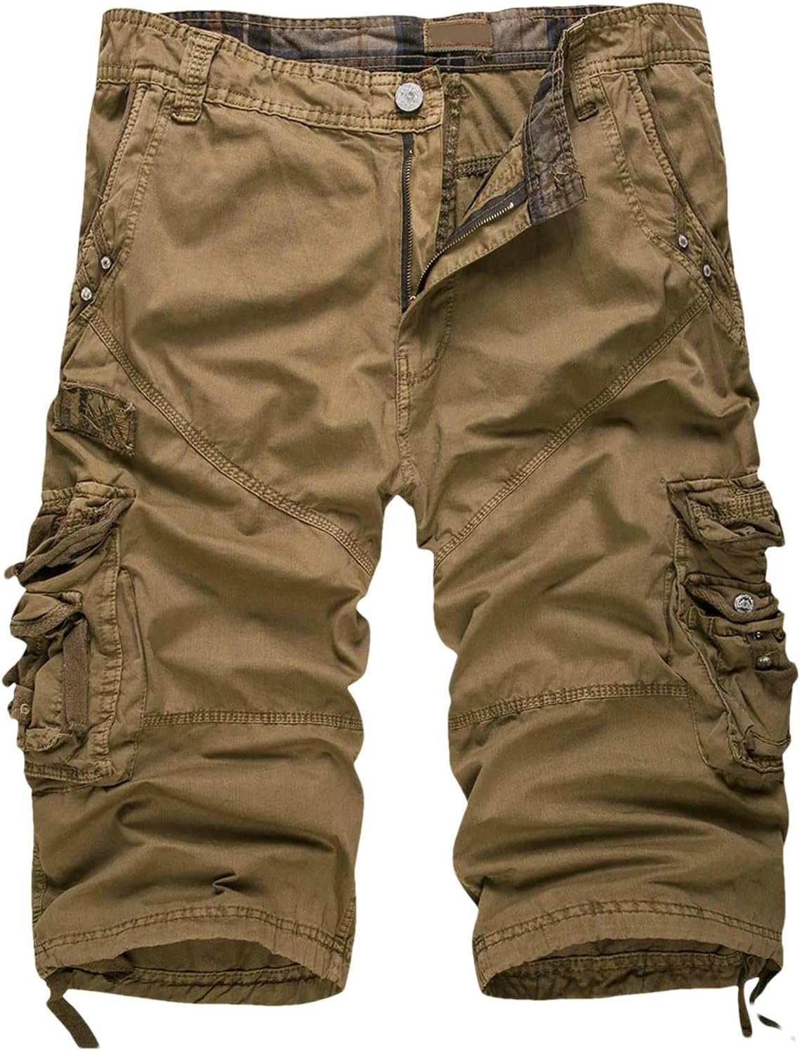 Cargo Shorts Mens Lightweight Casual Shorts Multi Pocket Zippered Breathable Holiday Leisure Pant Summer