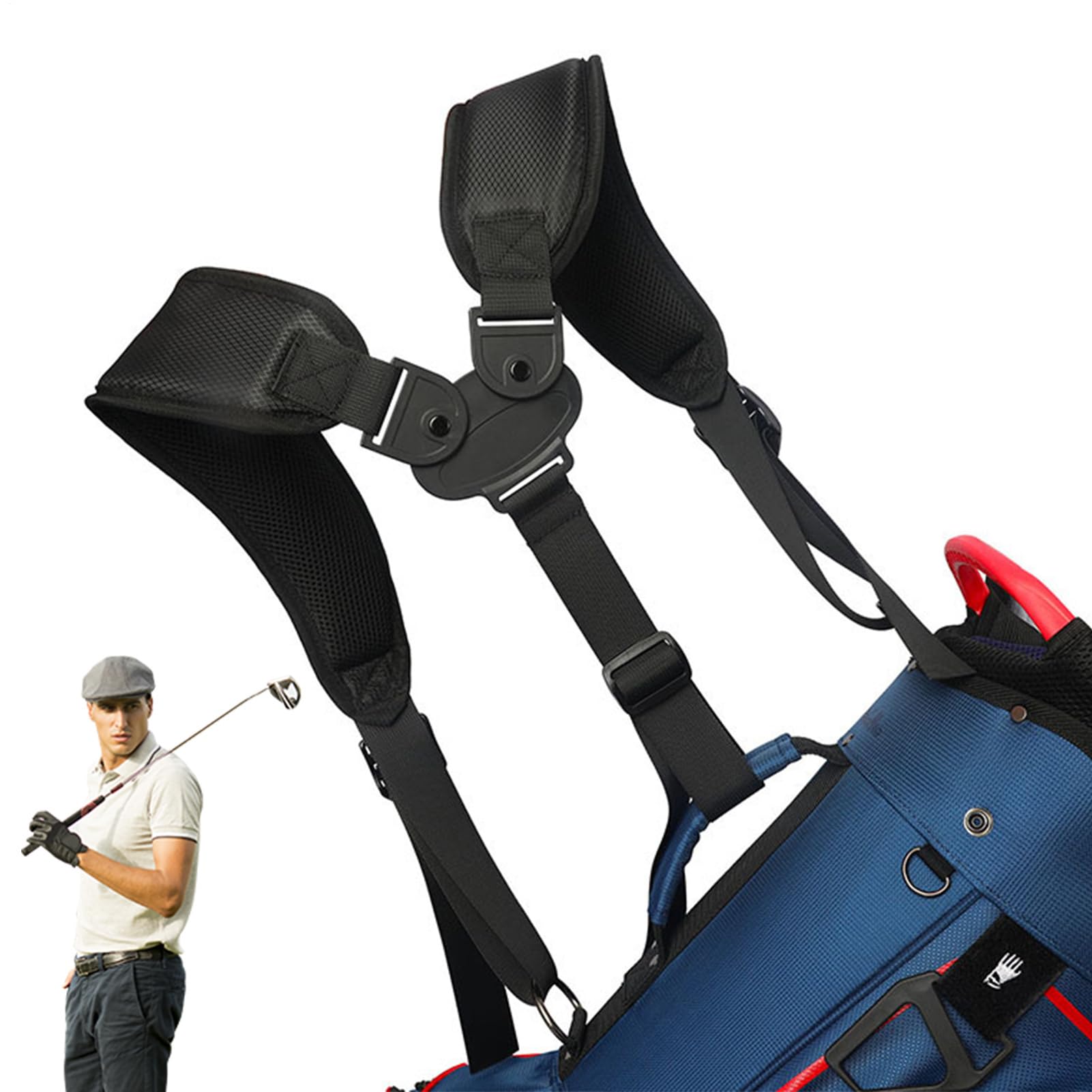 Correas para Bolsa de Golf, Correa de Hombro de Nailon Doble, Ajustable, Impermeable, Acolchada, Correas de Hombro de Repuesto, Bolsa de Golf, Correa de Hombro de Repuesto