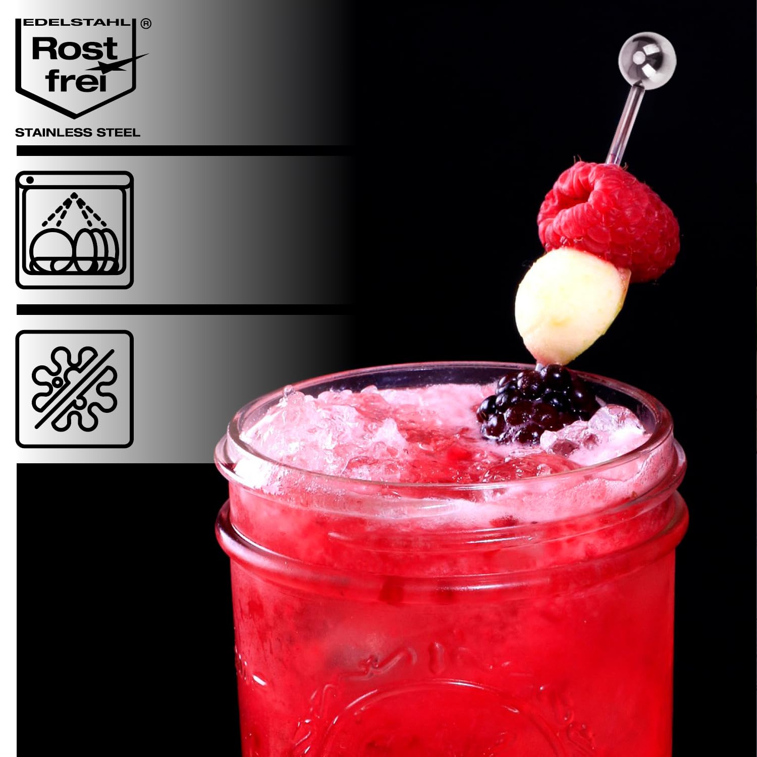 16 Spiedini Cocktail In Acciaio Inox 304 Con Portaspiedini, Riutilizzabili E Lavabili In Lavastoviglie, Per Olive E Guarnizioni - 3