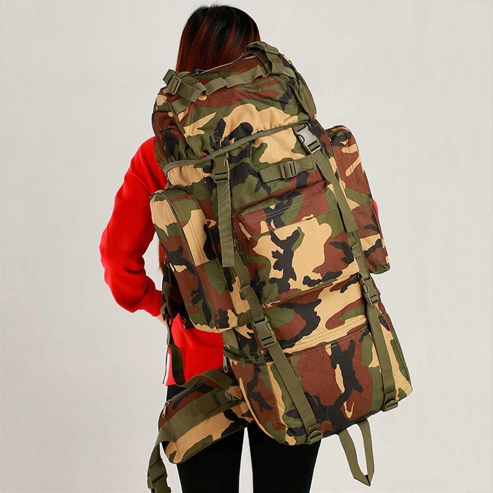 Plecak Turystyczny Plecak Trekkingowy Plecak Trekkingowy 65L Wodoodporny Plecak Turystyczny, Plecak Podróżny Do Sportów Górskich Torba Alpinistyczna(J)
