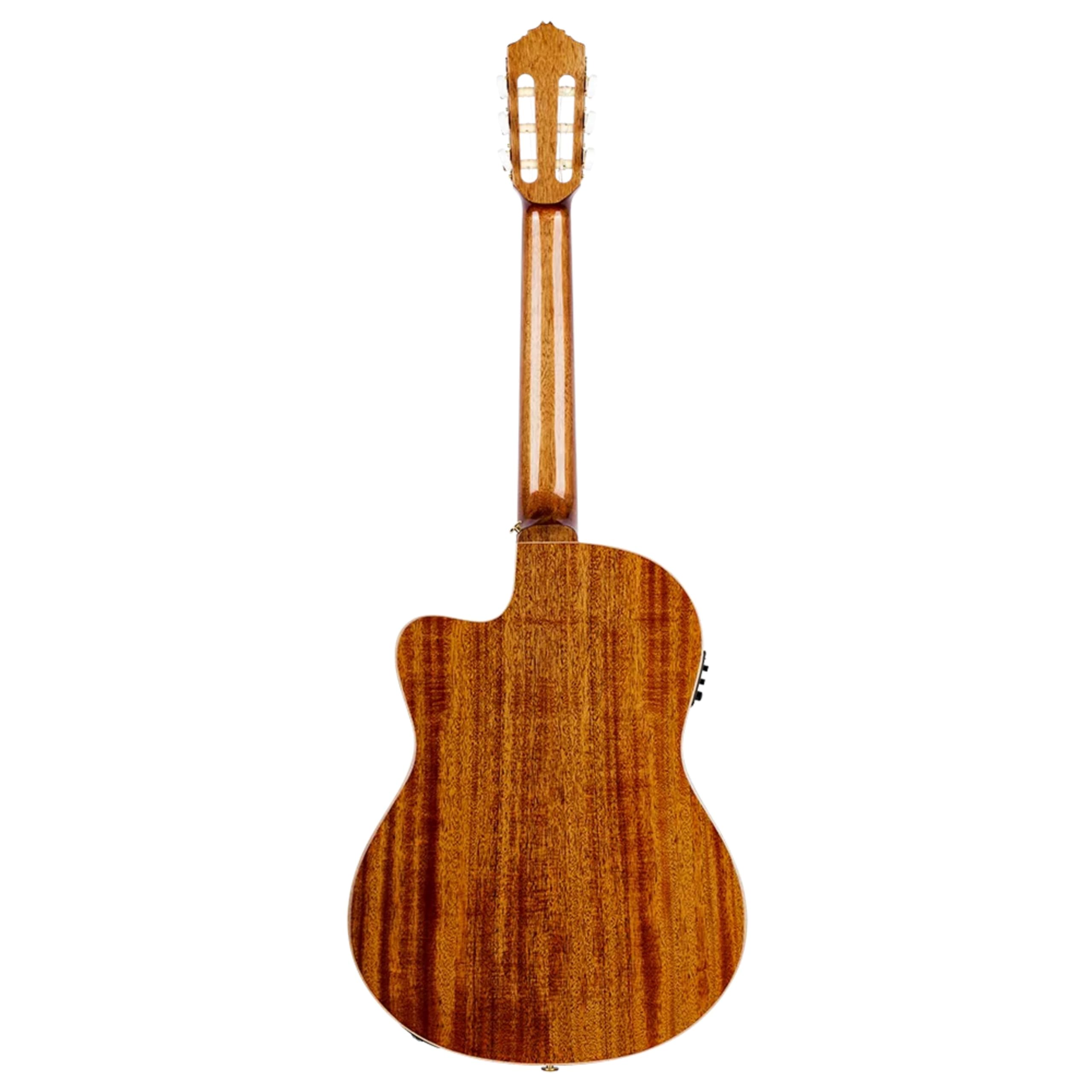 Ortega RCE138SN - Chitarra 4/4 da concerto, a spalla mancante, con manico di 48 mm e preamplificatore, custodia imbottita e tracolla comprese