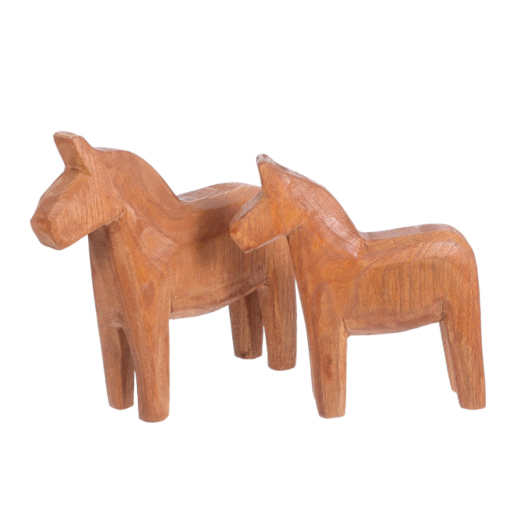Décoration bureau maison avec ce duo de chevaux en bois vintage rustique