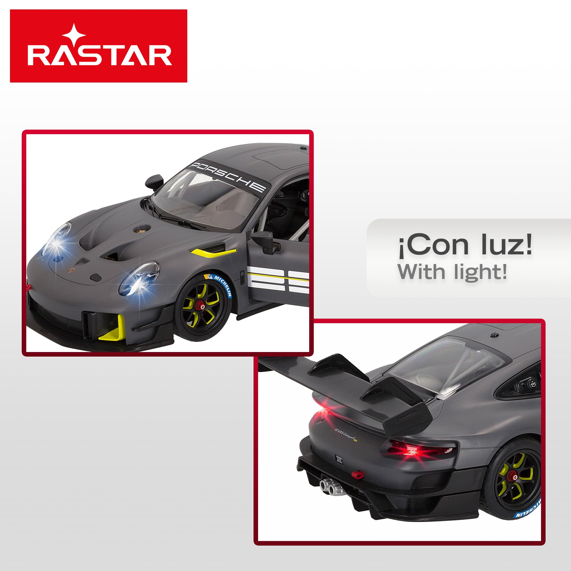 ColorBaby Rastar samochód zdalnie sterowany, Porsche 911 GT2 RS Clubsport 25, oficjalna licencja, skala 1:14, ze światłem, samochody zdalnie sterowane, pojazd zdalnie sterowany, pilot (41275)