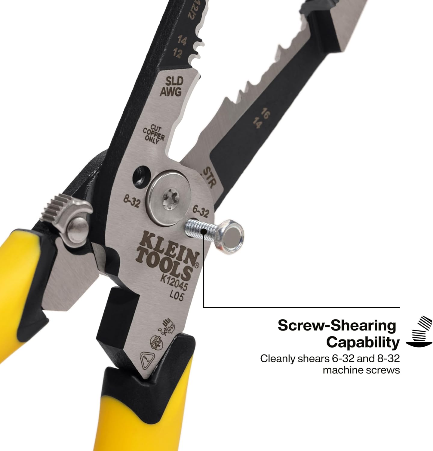 Klein Tools K12045 Heavy-Duty Wire Stripper, Slim-Forged Design, Self-Opening Wire Stripping Tool, Electrical Pliers with Shear Cutter, Cable Stripper Tool