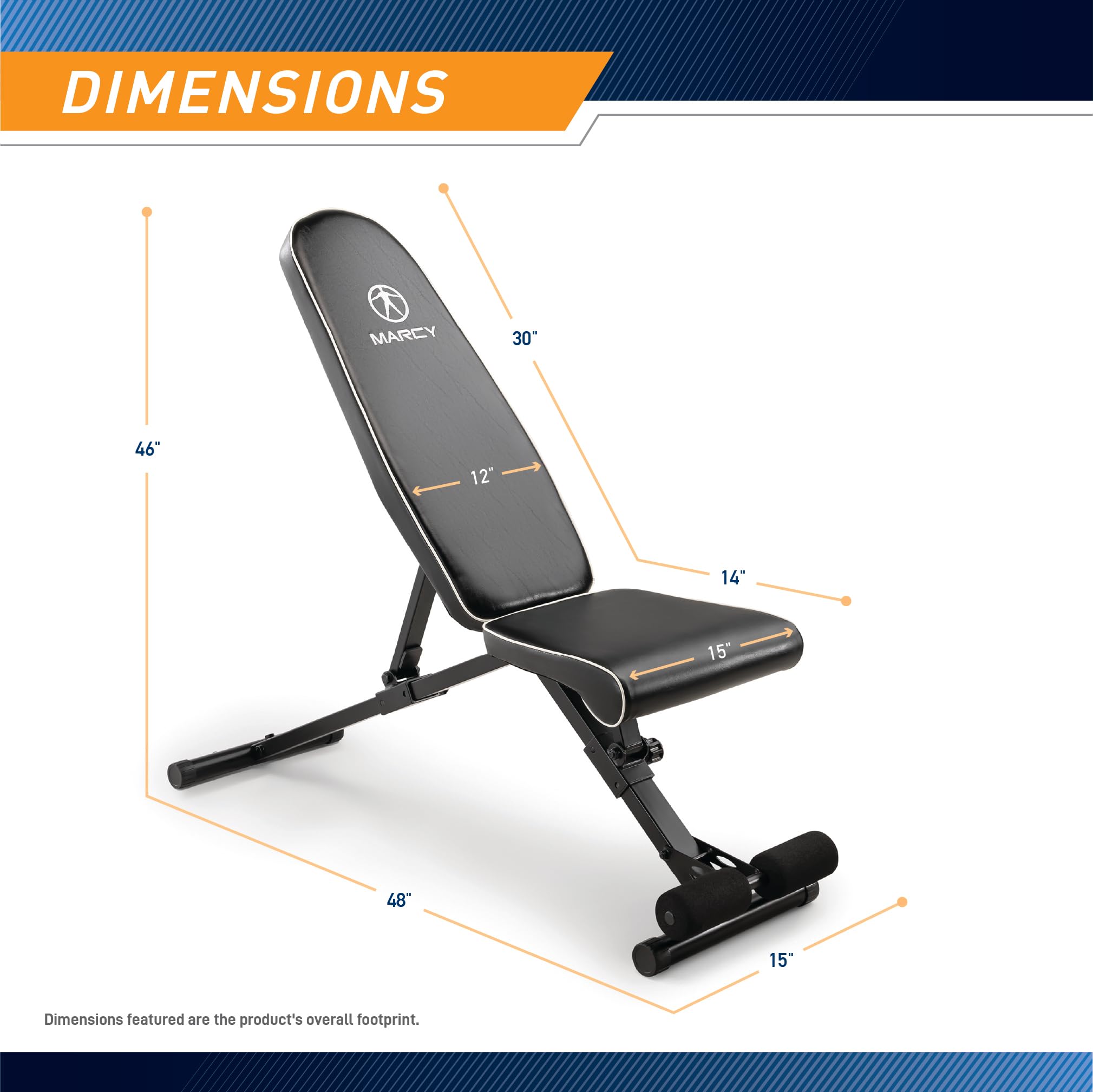 Foldable Adjustable Utility Weight Bench, Strength Training Home Gym for Full Body Workout