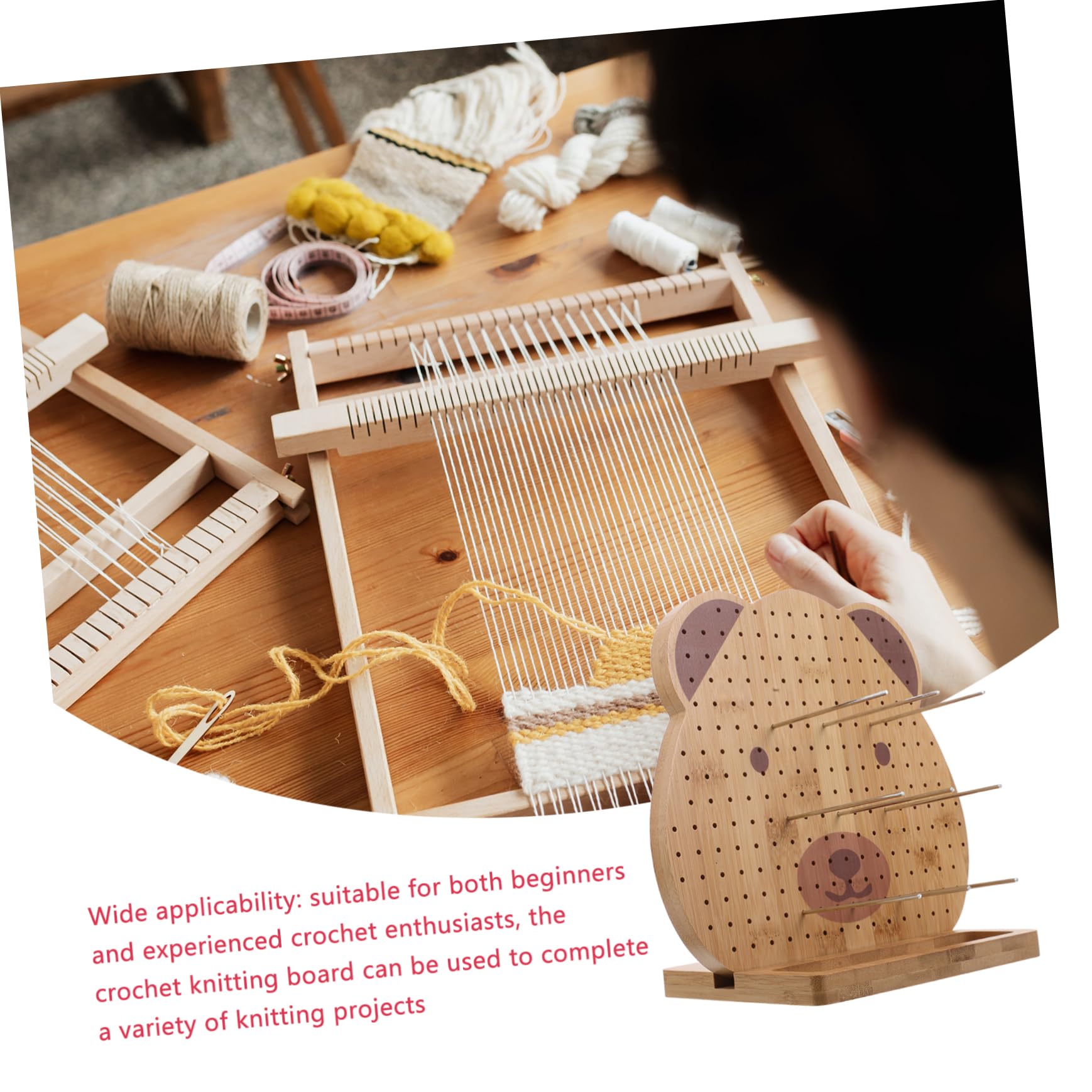 Tabla de Bloqueo de Madera con Alfileres Robusta y Práctica para Proyectos de Crochet y Tejido Adecuado para Manualidades de Ganchillo
