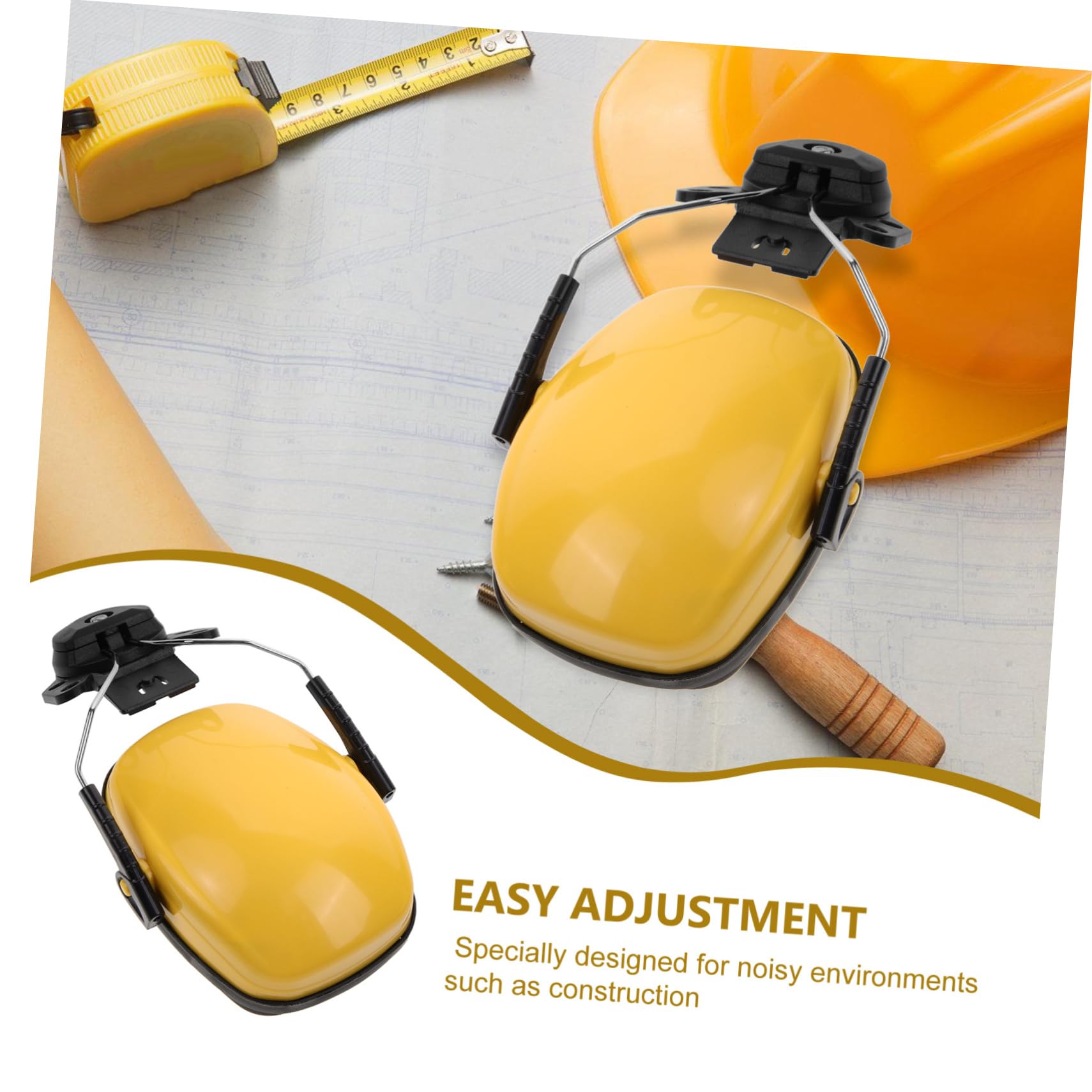 WOONEKY 1 Pair Safety Helmet Cap-mount Safety Ear Muffs Hearing Protection Ear Muffs Woodworking Ear Muffs Ear Protection Manufacturing Ear Muffs Hardhat Red Plastic