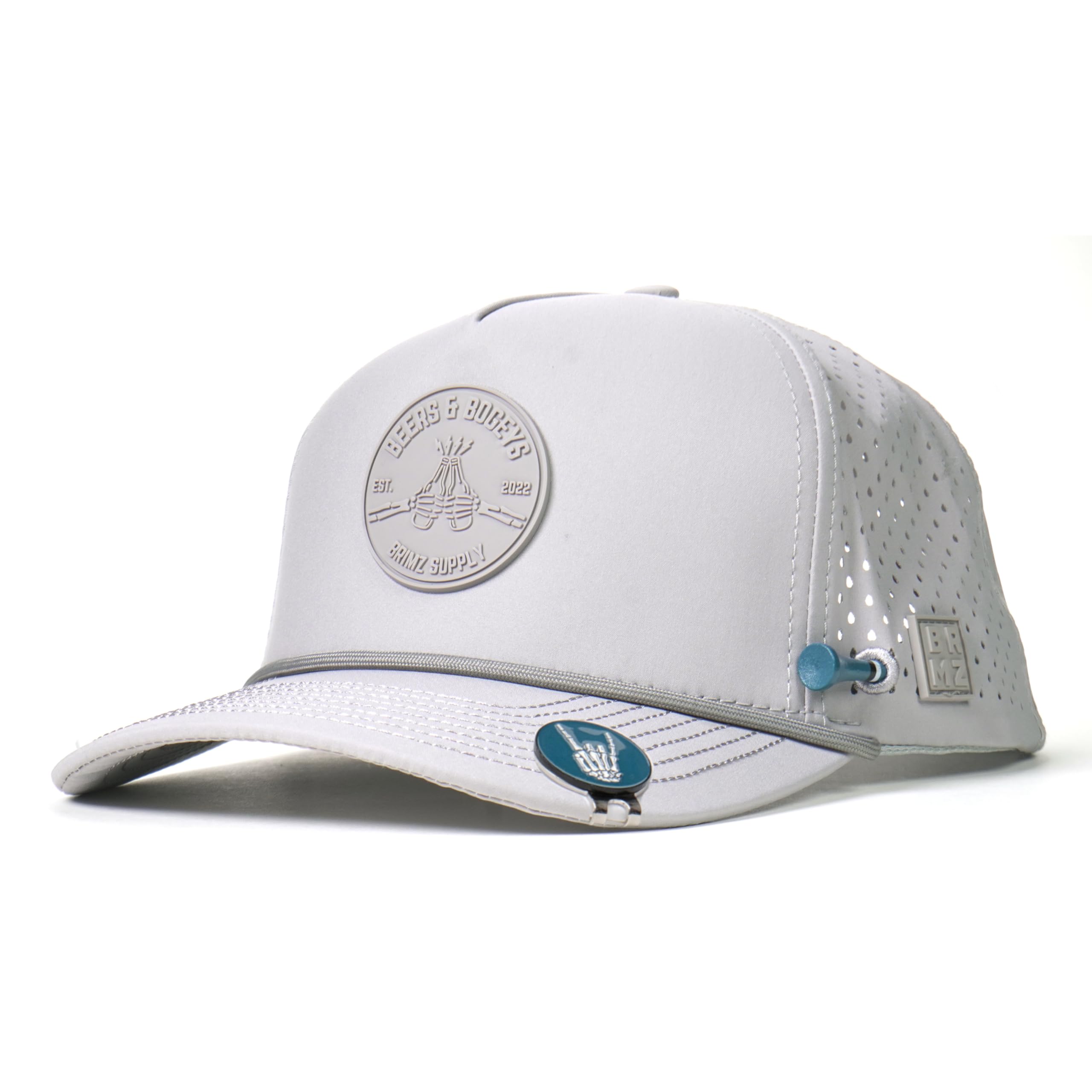 BRIMZ Golf Performance Hat - Tee Holder & Magnetic Ball Marker - Breathable, Sweat & Water Resistant Golfing Snapback Hat