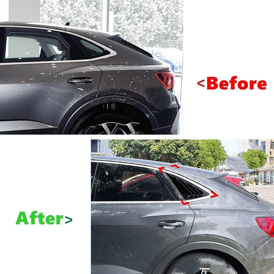 Laterale Lunotto Posteriore Ala Trim Per Q3 Per F3 Sportback 2019 2020 2021 2022 2023 2024 ABS Tuning Triangolo Posteriore Finestra Ombra Spoiler Kit Corpo Vettura | Carbon Fiber look