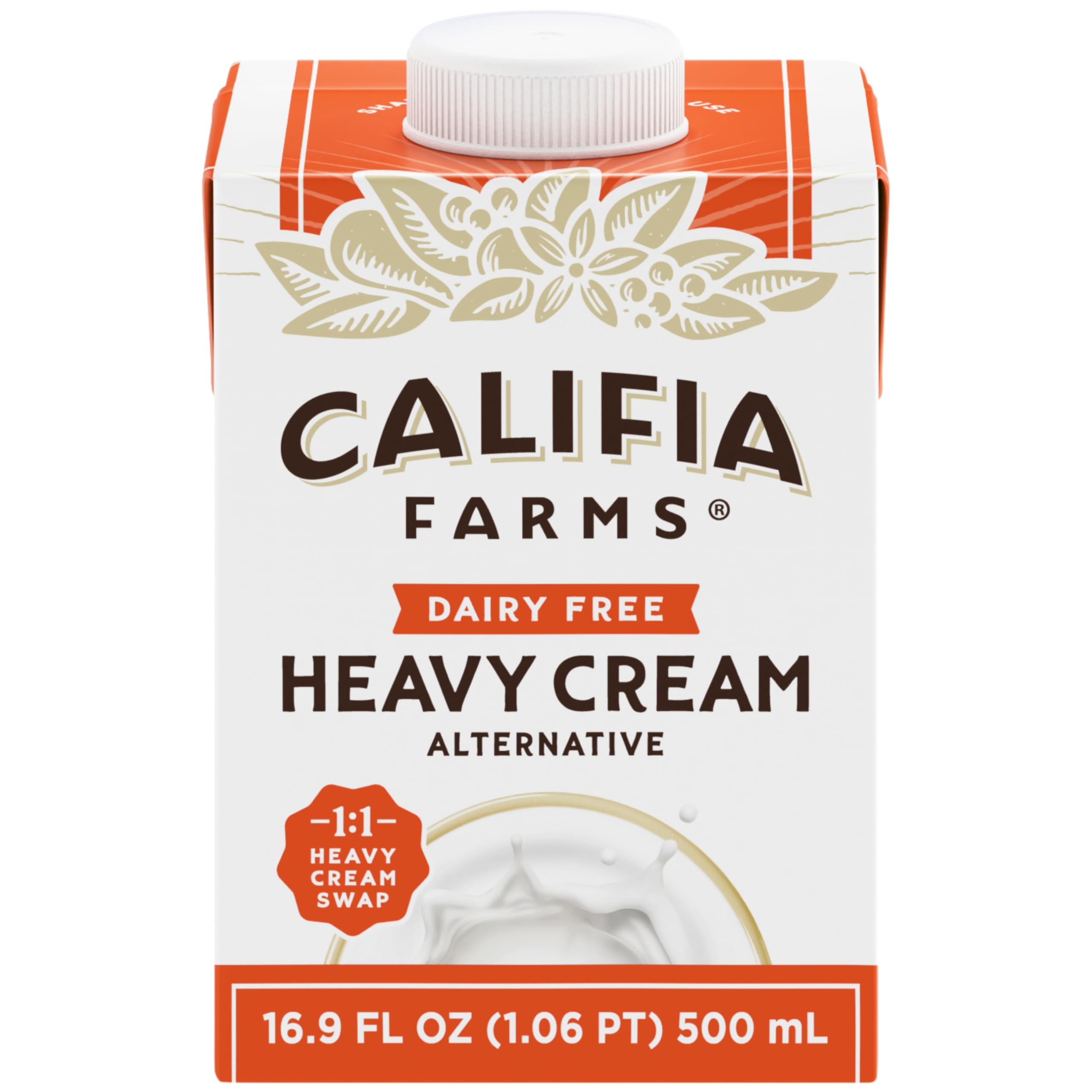 Califia Farms - Heavy Whip Cream Dairy Free Substitute 16 9 Oz Soy Free Plant Based Vegan Non