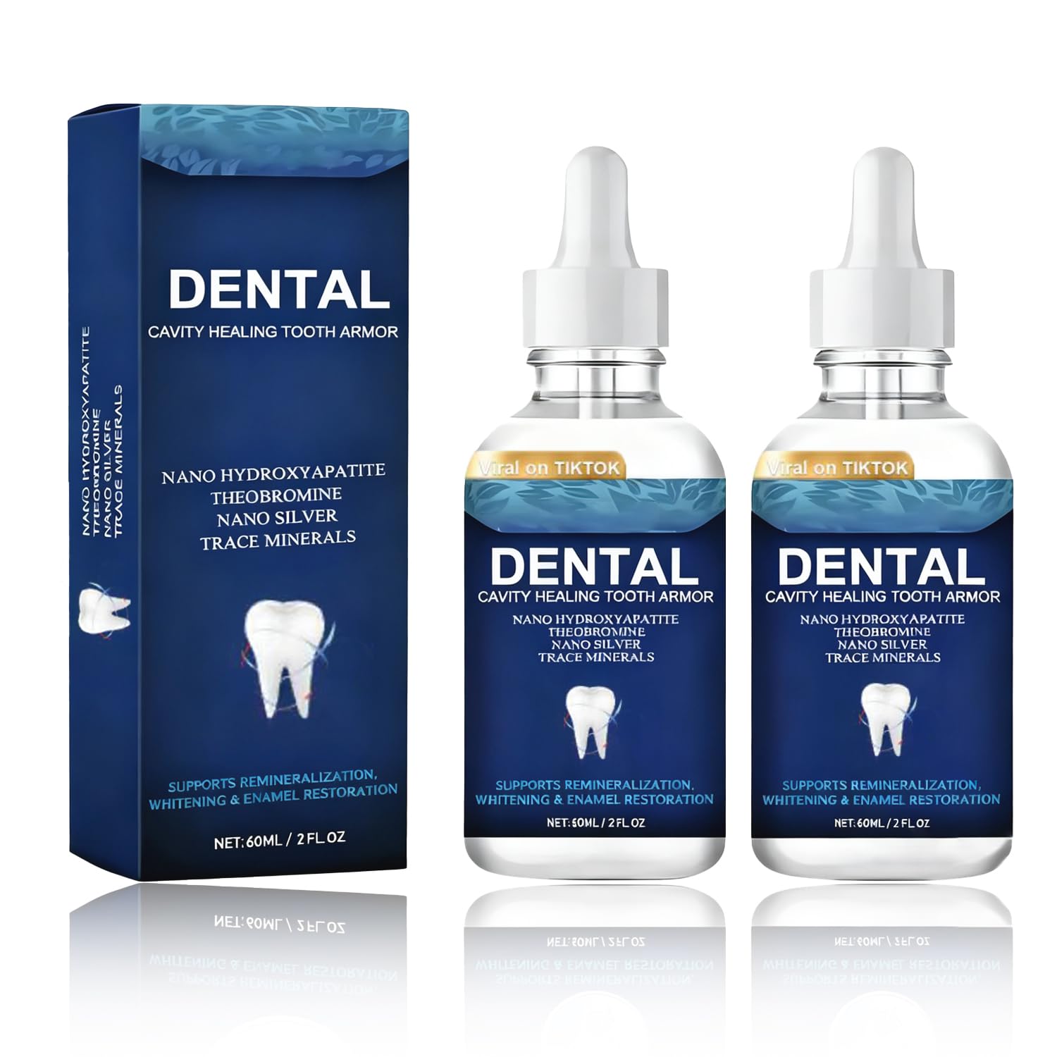 Cavity Healing Tooth Armor Liquid- with Hydroxyapatite Transparent Enamel Strengthening Formula Supports Cavity Defense Gum Health Daily Oral