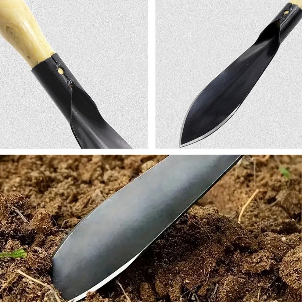 Image of Oblivion Khurpi for Gardening 1 Pc - Metal Trowel with Wooden Handle for Digging, Planting, Weeding & Soil Mixing, Lightweight Gardening Tool for Pots, Flower Bed & Garden Use, Handheld Planting Tool