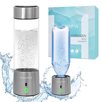 2 in 1 Hydrogen Water Bottle Generator and Machine, 5Mins Quick Electrolysis Ozone Water Generator, 1500ppb for Home Office and Travel