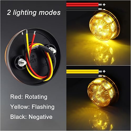 Miniatura 2 de Luz estroboscópica LED de advertencia, luz estroboscópica intermitente ámbar, 12 V 24 V, mini luz estroboscópica redonda para techo para carretillas