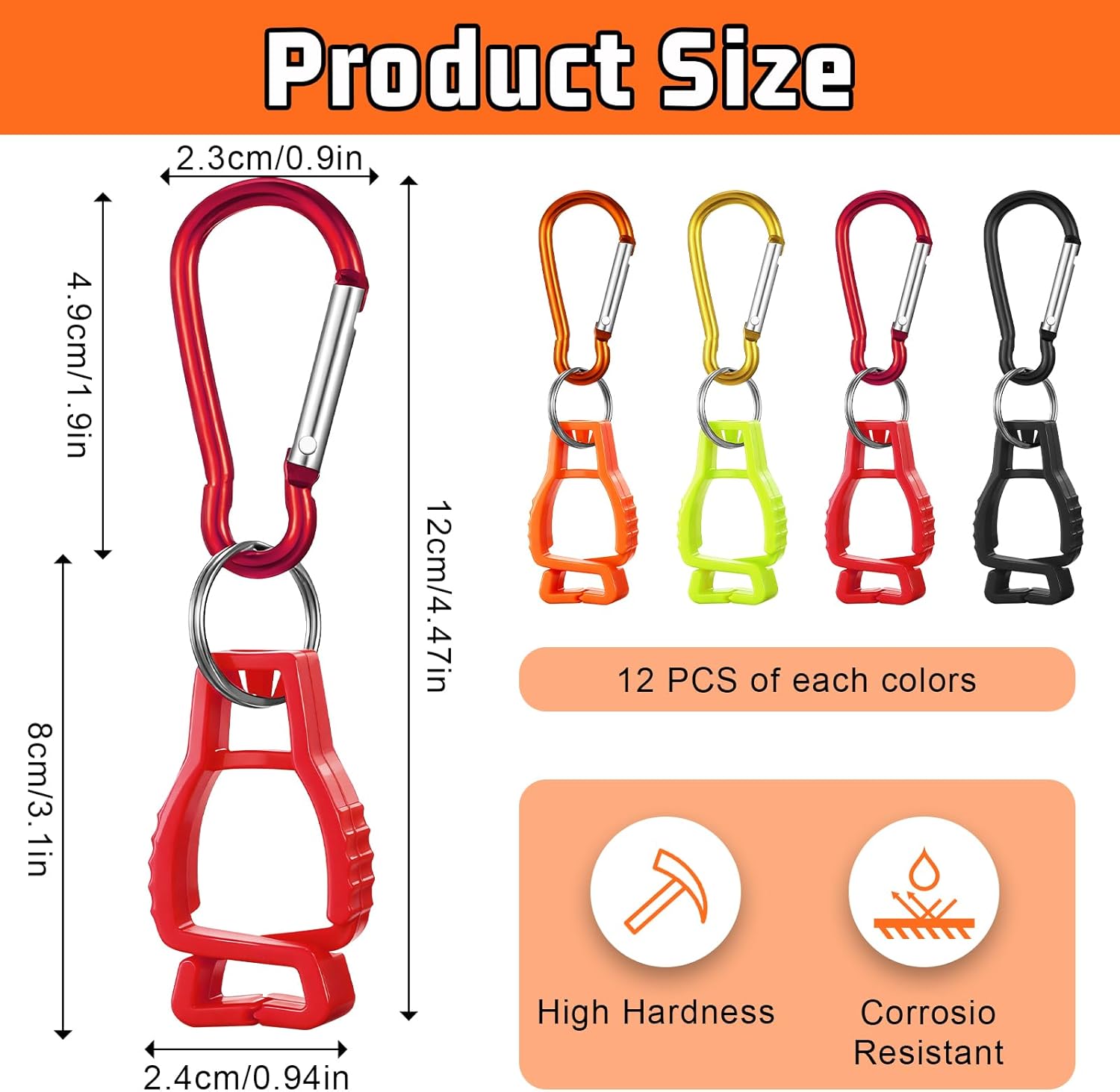 48 Pcs Glove Clips for Work Glove Holders, Work Safety Clip Glovee Holder Clip Gloves Grabber Clips Gloves Belt for Belt Loop Guard Worker Construction