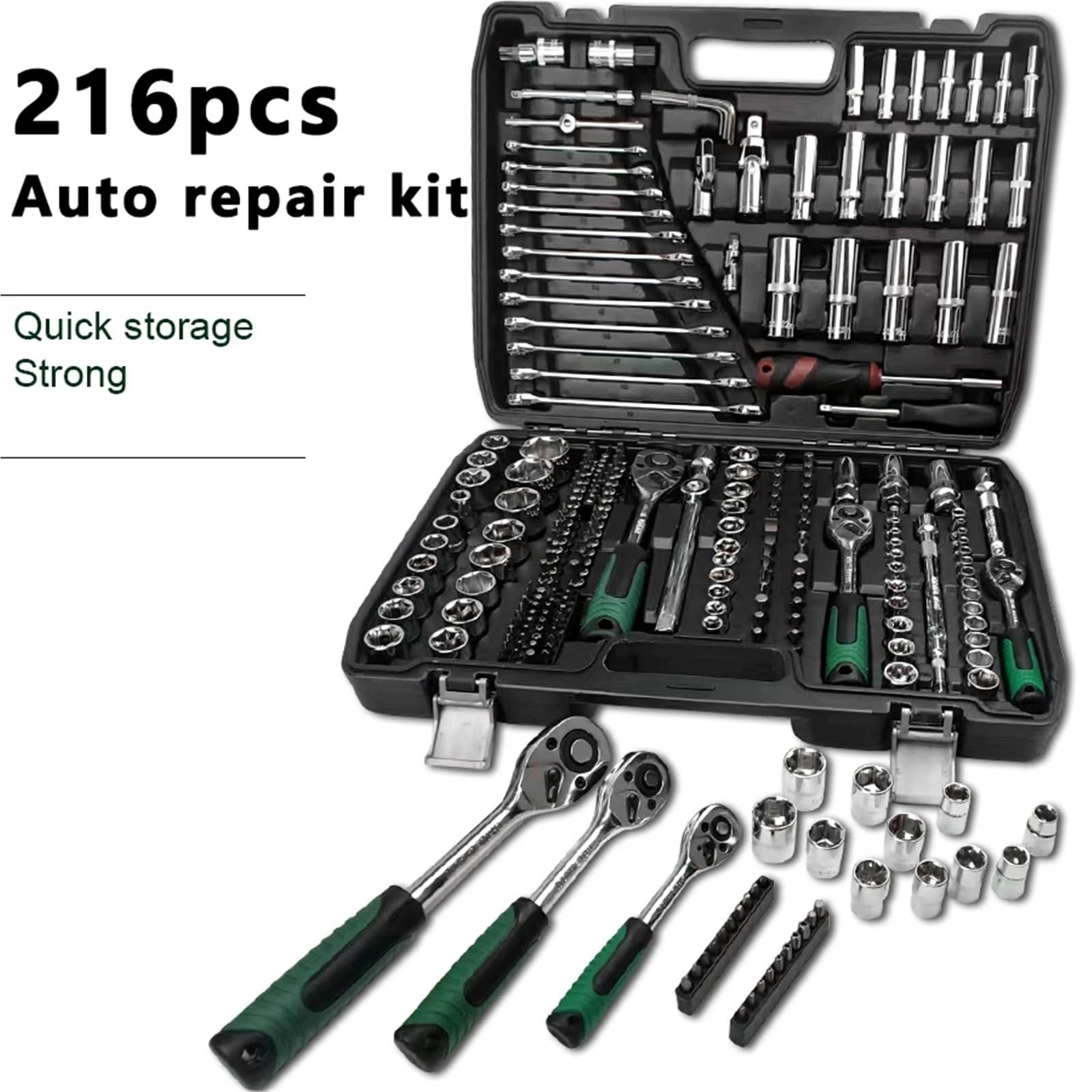 Juego de Herramientas reparación automóviles Ultimate 46-216 Piezas Herramienta Llave trinquete 72 Dientes Kit Completo para Hogar o Garaje(46pcs)