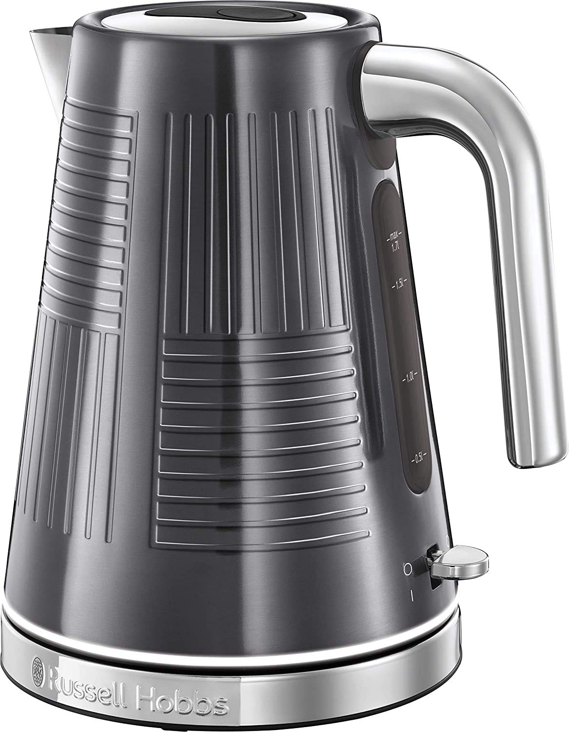 Russell Hobbs Geo Steel Set Bollitore 1.7 Litri e Tostapane con Funzione Scongelamento