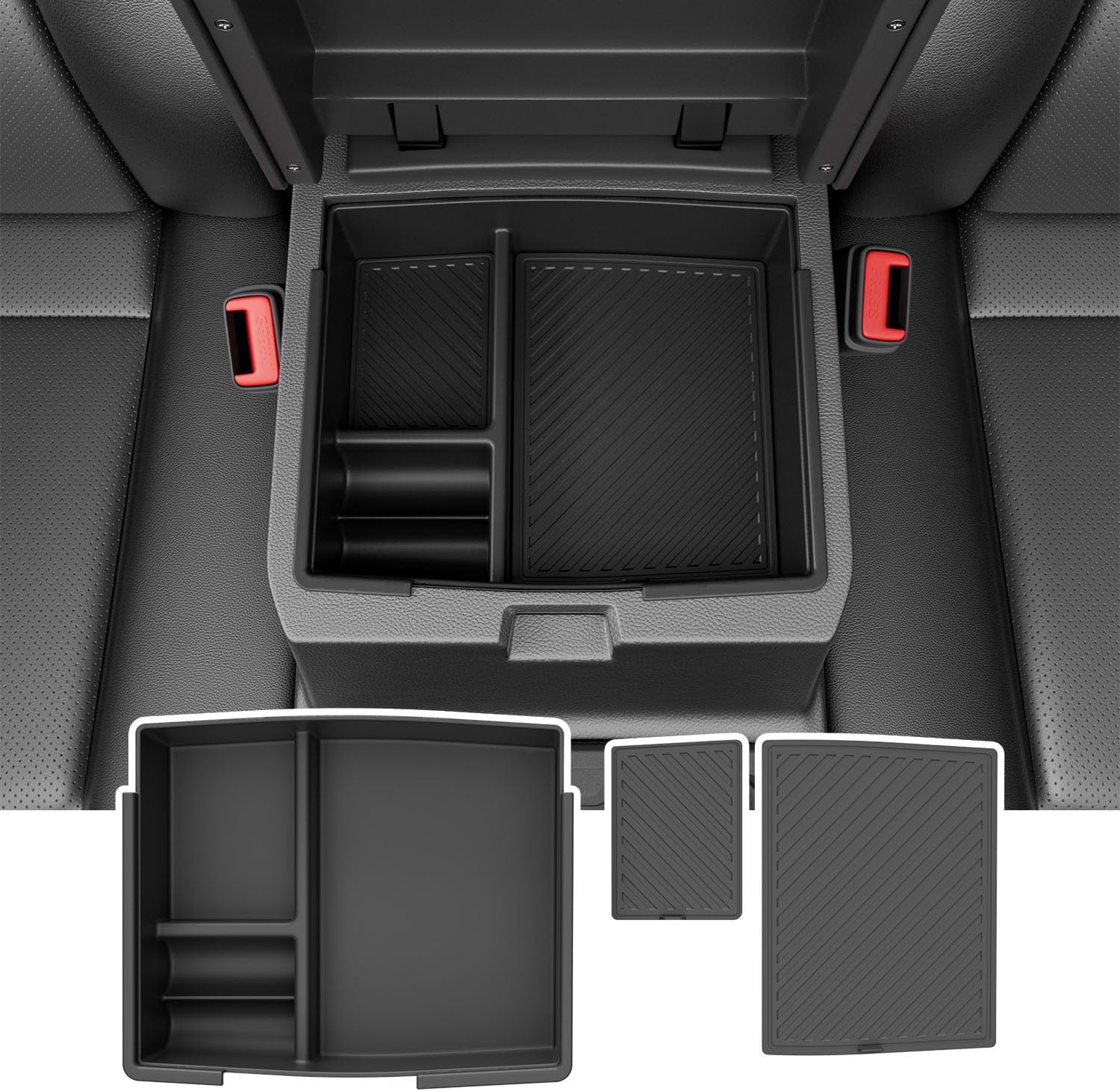 xipoqix Center Console Organizer Compatible with 2024 2025 2026 Toyota Tacoma Armrest Trays Storage Box Replacement for 2024 2025 2026 Toyota Tacoma Accessories