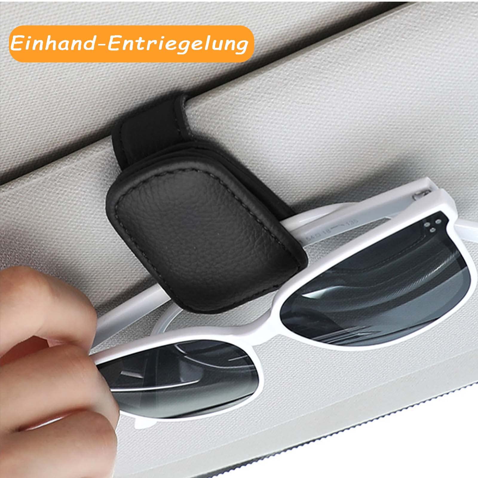 Supporto Magnetico Per Occhiali Da Sole Auto – 2 Pezzi In Vera Pelle, Clip Universale Per Parasole, Antigraffio
