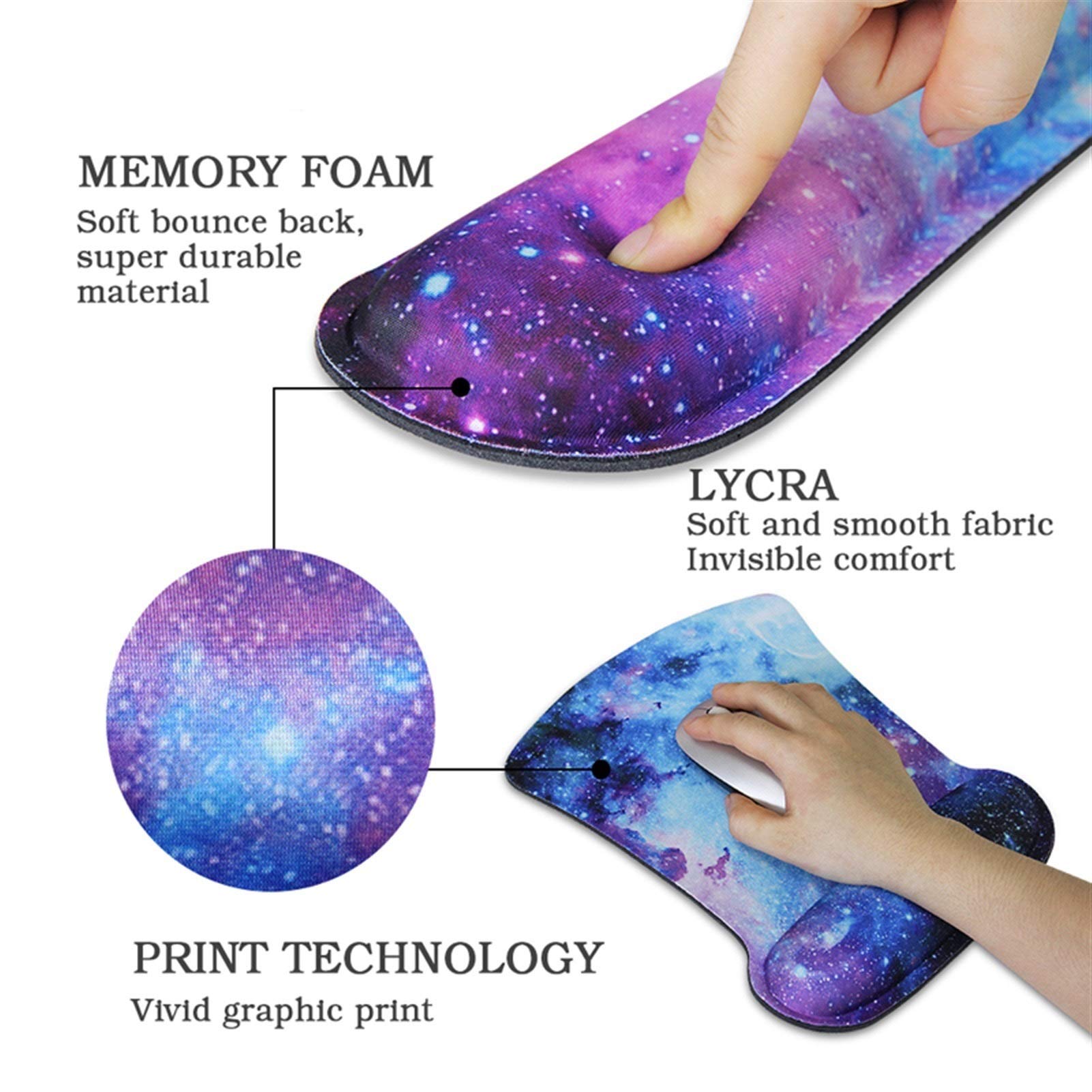 Mouse con Poggiapolsi Posto da Polso del Mouse Posto da Polso da Polso Pintino da Polso Pad Rest e Mouse Silice Gel Supporto da Polso da Polso con Memory Foam Mouse Pad Mat (Color : G)