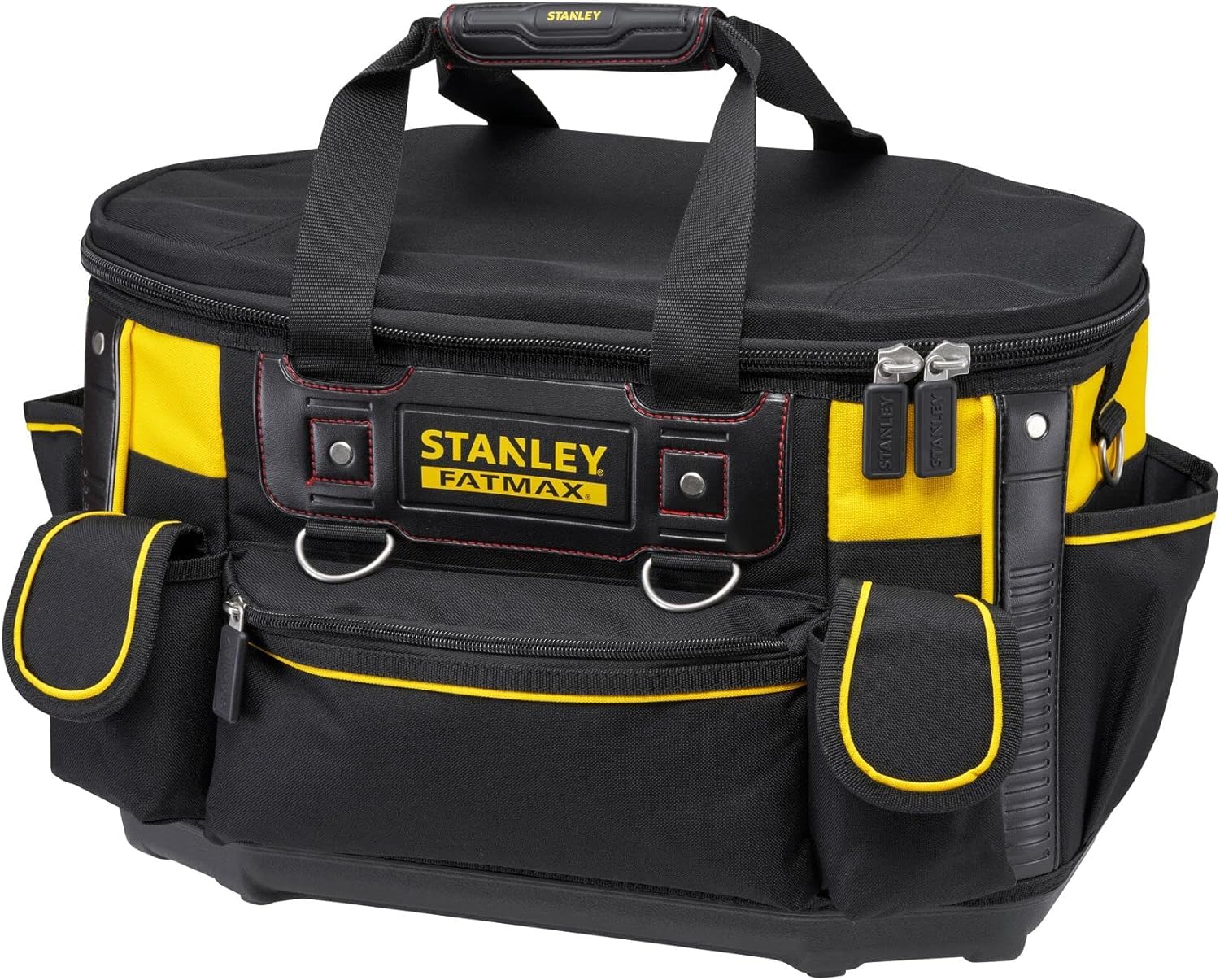 STANLEY FATMAX Sac à Outils Semi-Rigide - Structure Volumineuse & 1-93-330 Sac À Outils En Toile 600 Deniers - 8 Compartiments Intérieurs - Embase Renforcée - Poignée Matelassée