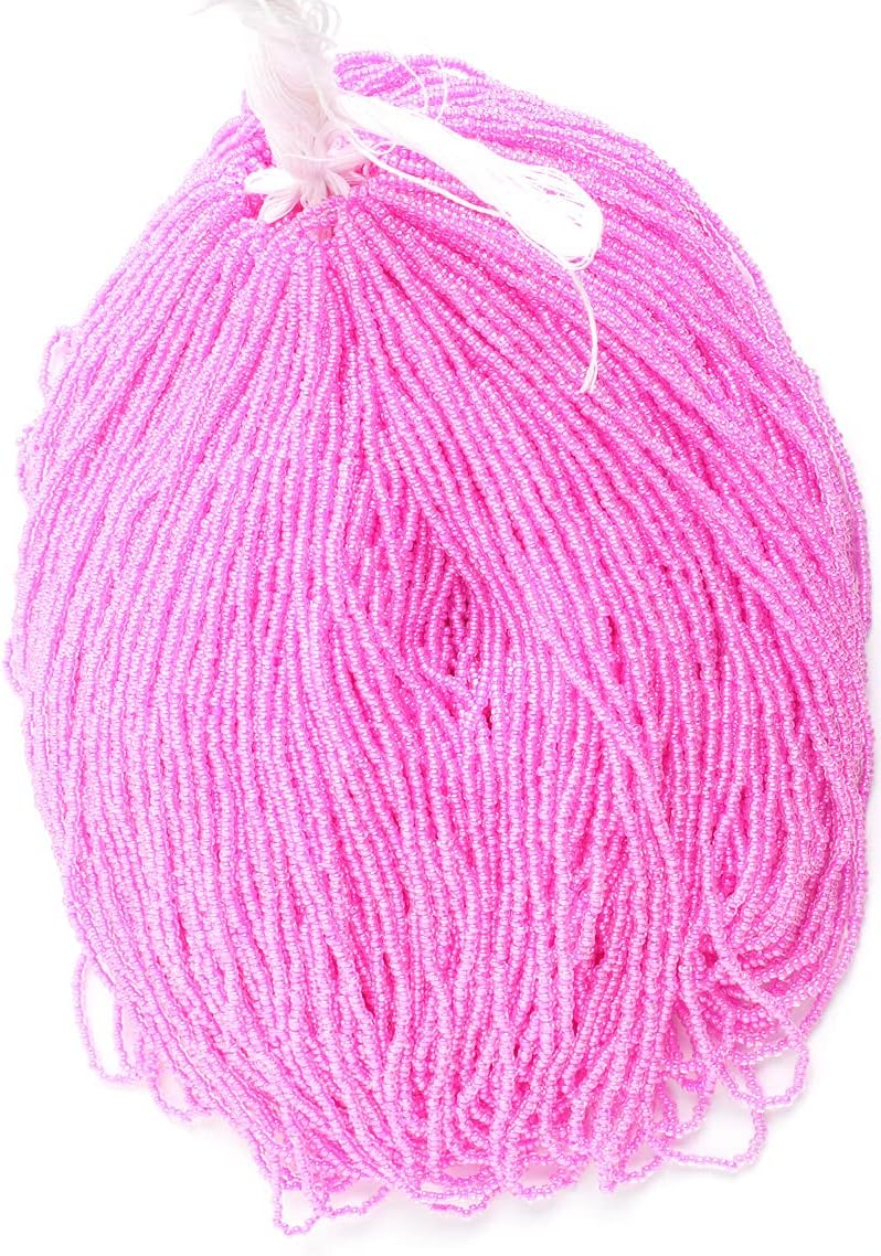 John Bead Czech Glass Seed Beads 11/0 Color Lined Rose Strung 500Grams Beads for DIY Arts Crafts Jewelry Bracelets Necklaces Earrings Making