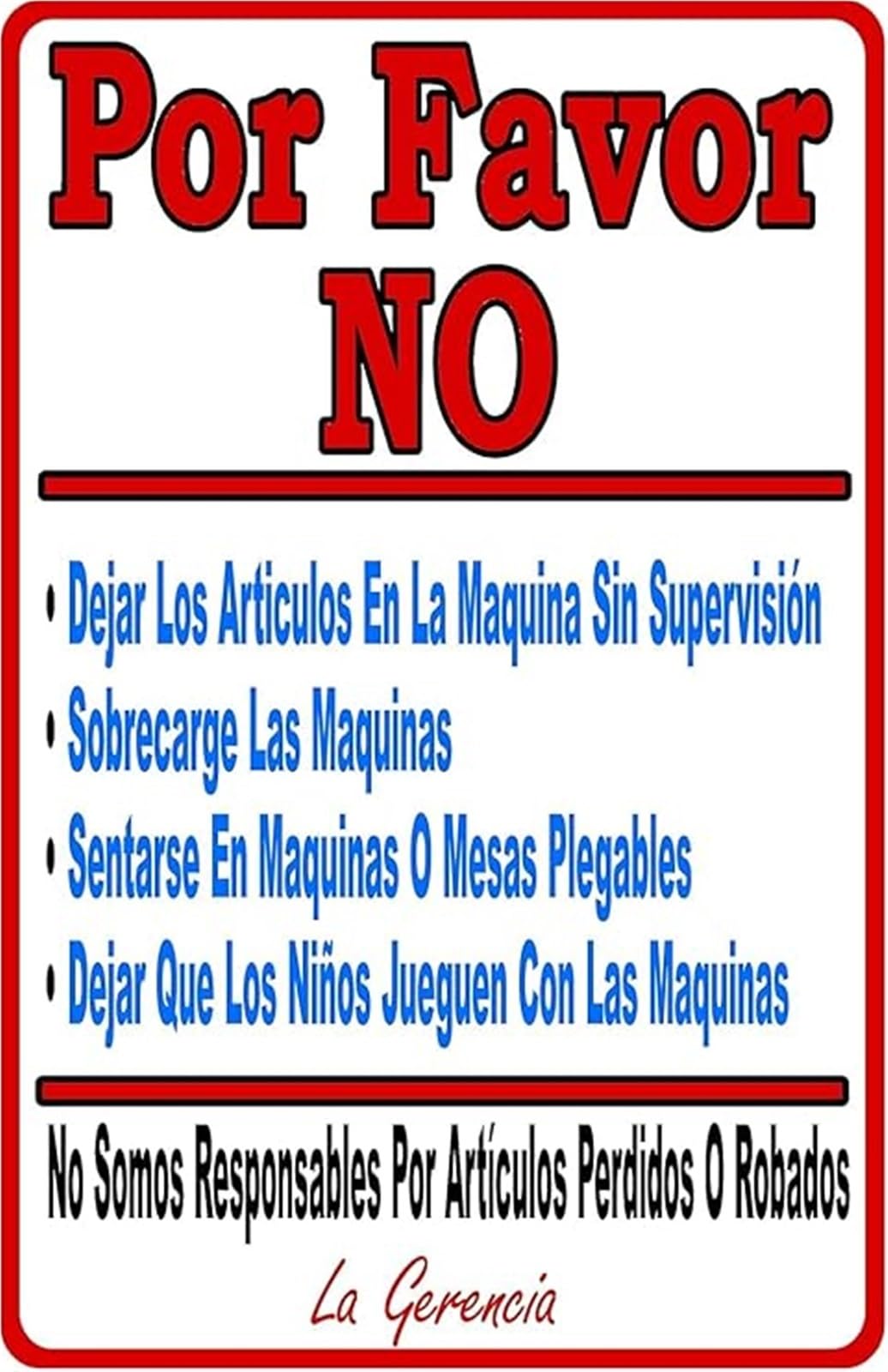 NWPNLXEA Spanish Laundry Room Regulations Sign with Machine Guidelines Vintage Aluminum Facility Notice Sign 8 X 12 in