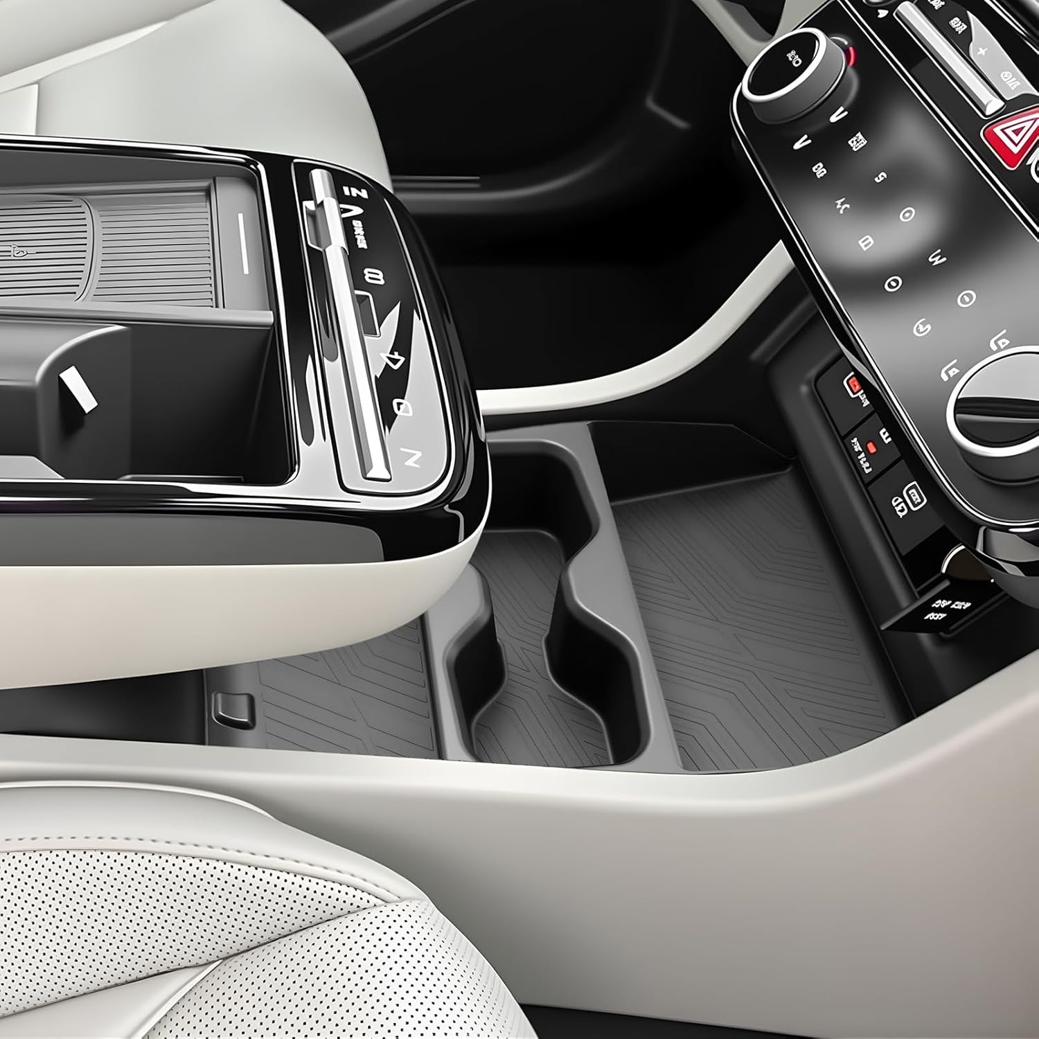 SKTU 2025 2026 Tucson Center Console Organizer for 2025 2026 Hyundai Tucson Limited/Hybrid Console Tray Hyundai Tucson 2025 2026 Accessories Lower Console Tray with Cup Holder (Limited/Hybrid Only)