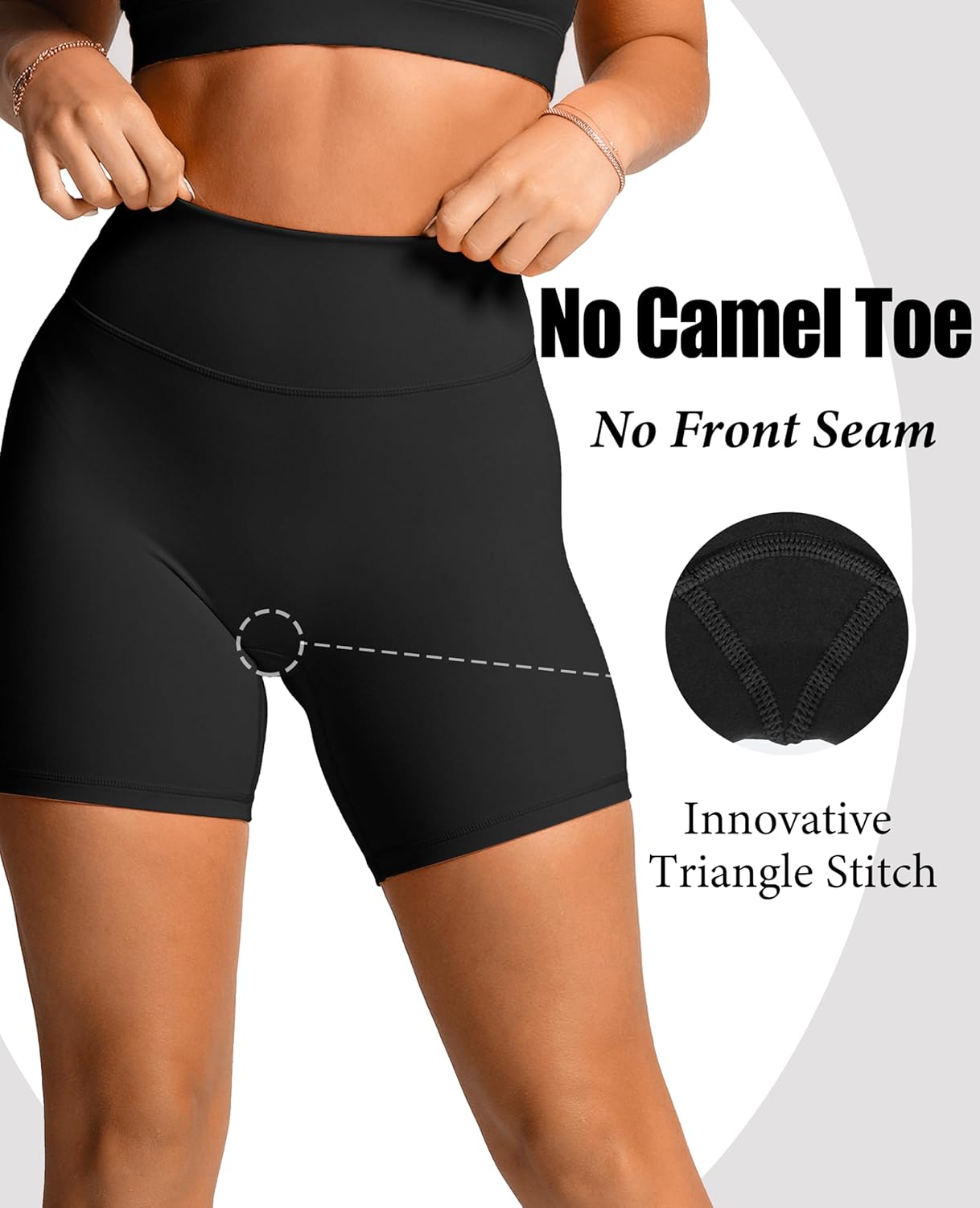 Olmlmt Biker Shorts Women 4.5" Hidden Scrunch High Waisted No Front Seam Yoga Workout Shorts - Image 4