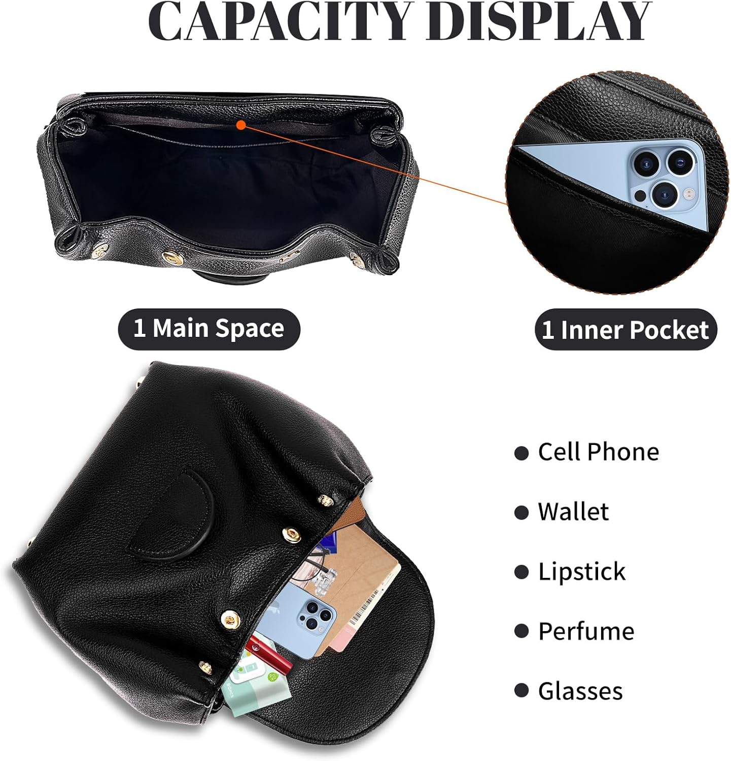 Polene Bags for Women,Women's Top-Handle Handbags,Top Handle Bag,Designer Bags for Women,Mini Faux Leather Shoulder Bag - Image 6