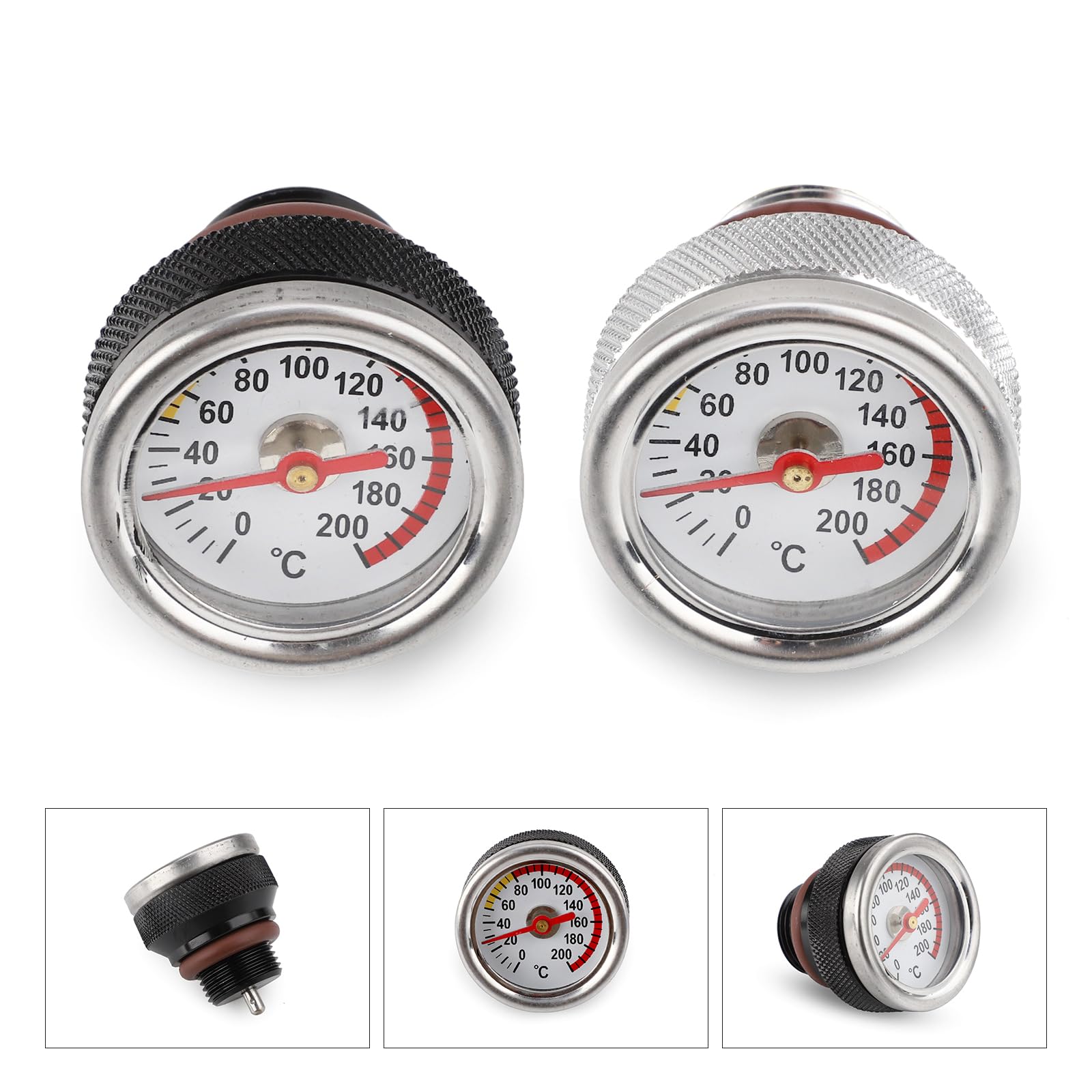 Jauge de température d'huile de moto, bouchons de remplissage M20 x 1,5 pour valves de moteur de 0 à 200 ℃