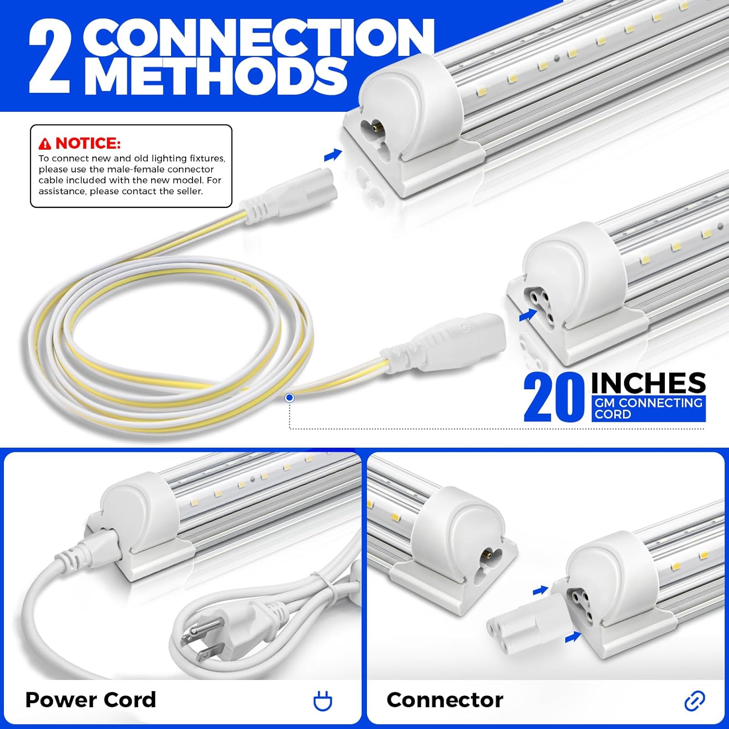 Barrina T8 Grow Lights for Indoor Plants, 5000K White Full Spectrum Grow Light Strip, 60W(4 x 15W), 1FT Plant Light for Greenhouse Indoor Growing, V-Shape with Reflector, Linkable, 4 Packs - Image 6